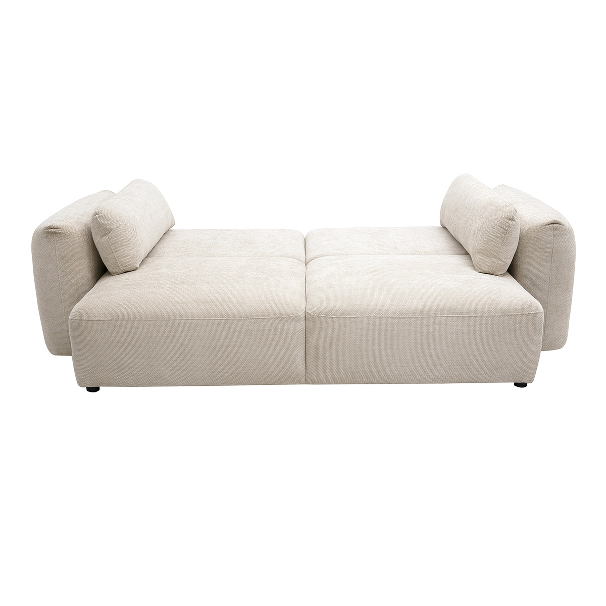 Canapé convertible 4 places avec coffre en tissu velours chenille beige SWELL beige, MILIBOO
