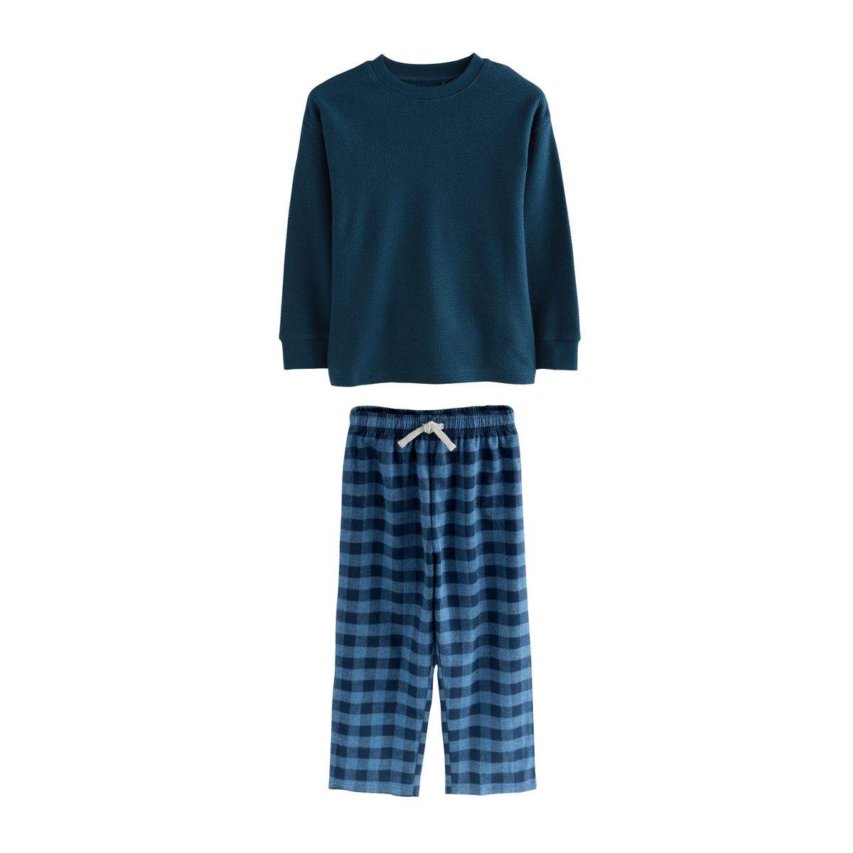 Pyjamas manches longues à carreaux, lot de 2 bleu/gris, NEXT