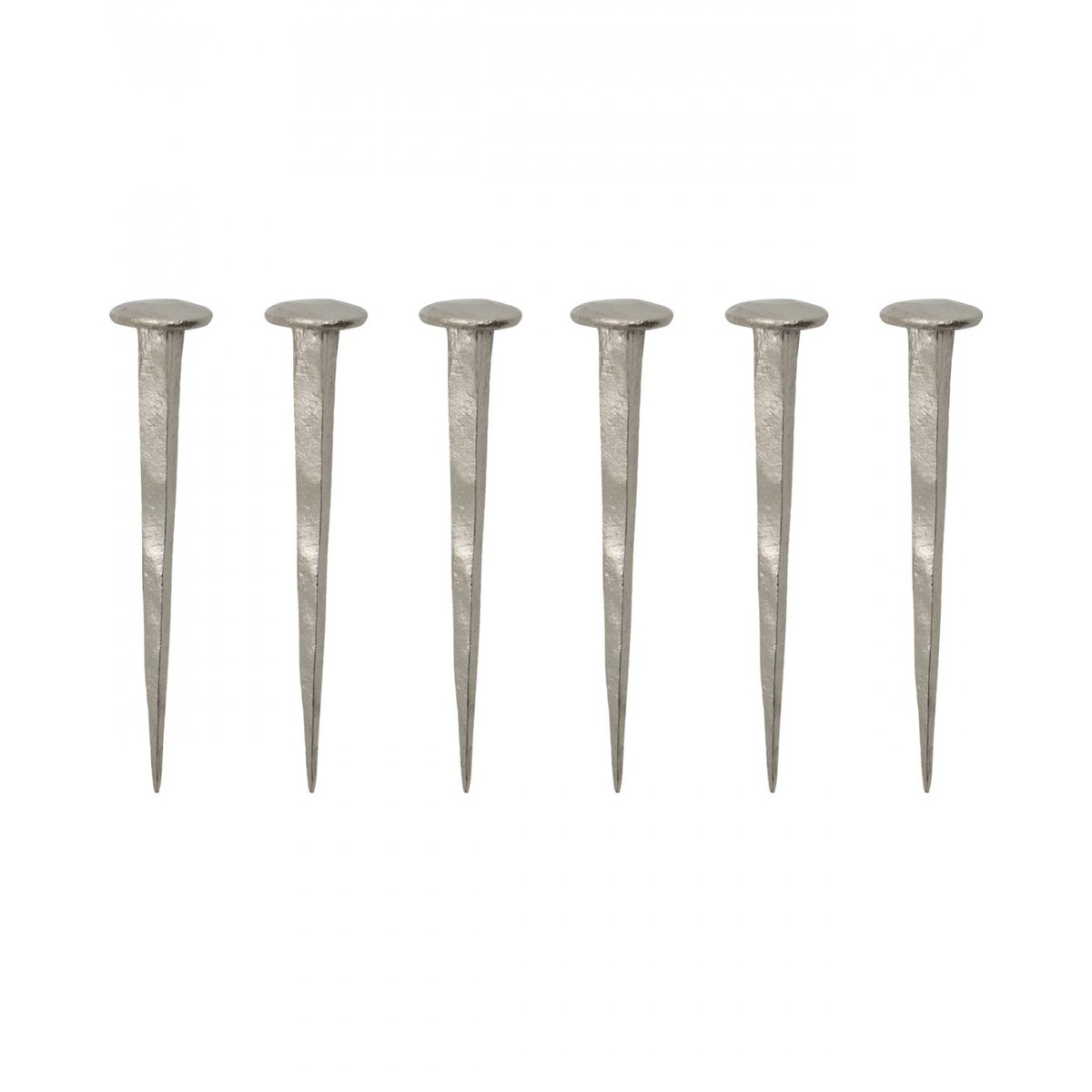 Lot de 6 crochets à clous en métal Wall argent, HOUSE DOCTOR