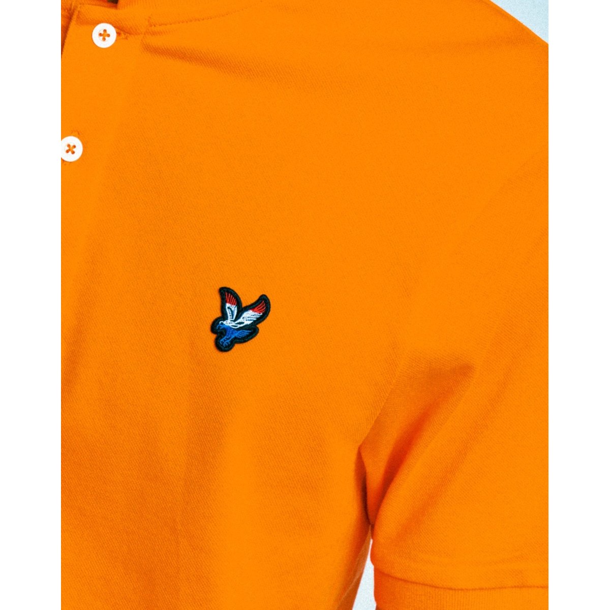 Polo à motif d'aigle néerlandais orange vif, LYLE & SCOTT