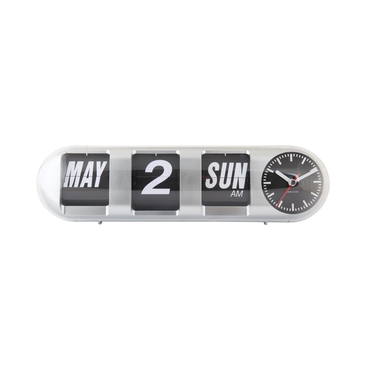 Horloge Murale Thermoplaste TUBE FLIP argent, KARLSSON