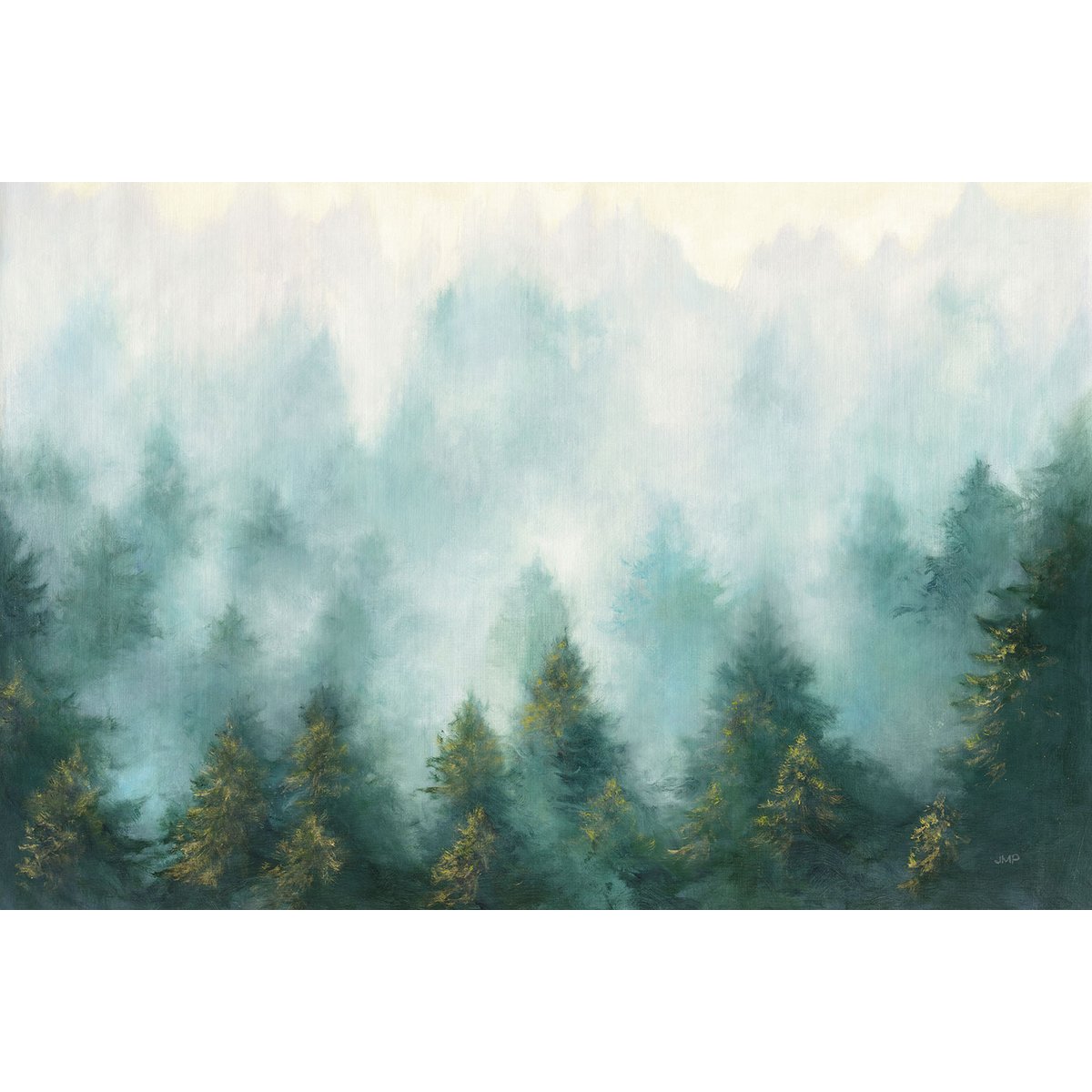 Tableau abstrait Brume sur la forêt tableau alu dibond, HEXOA