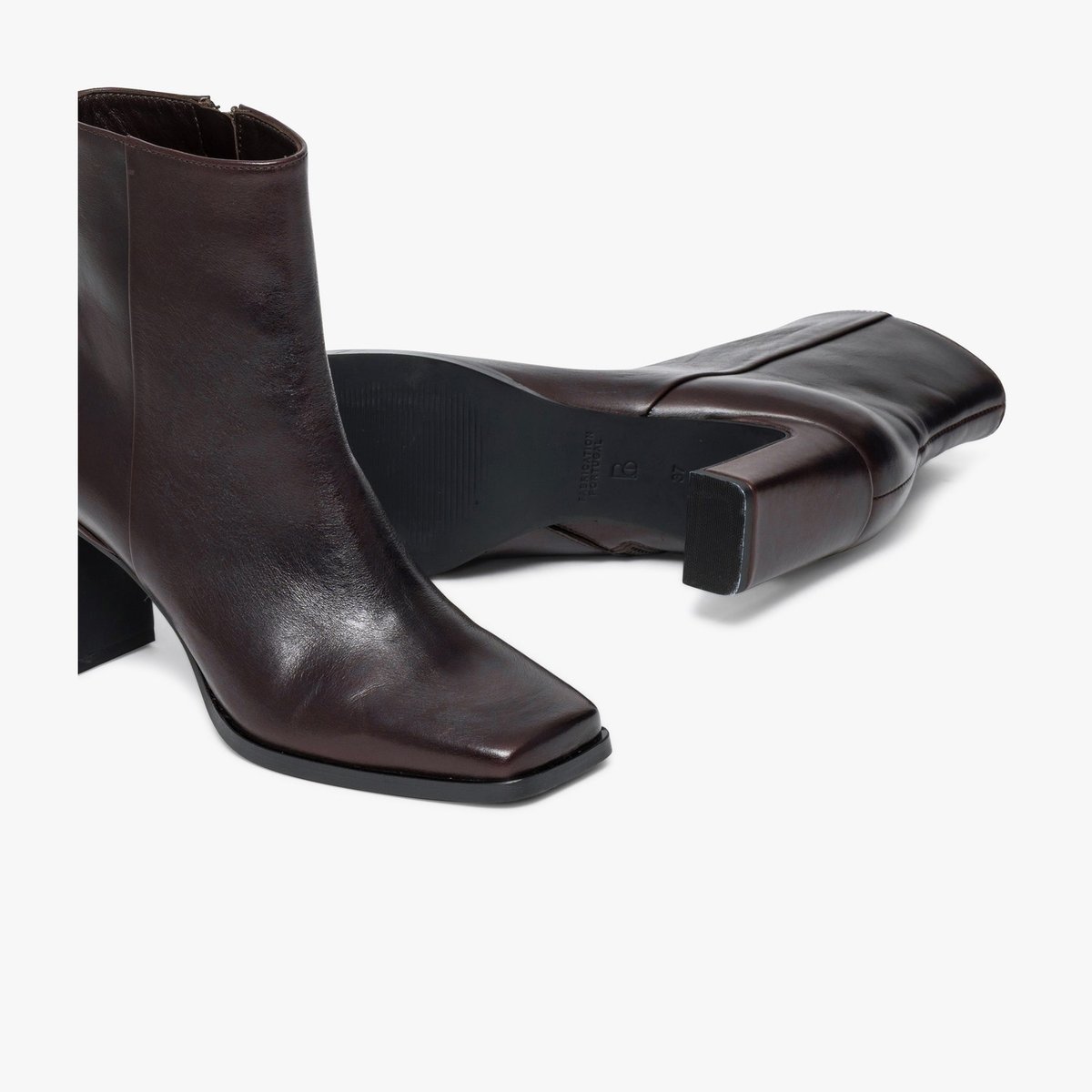 Boots À Talon en cuir ELINA marron marron fonce, BOCAGE