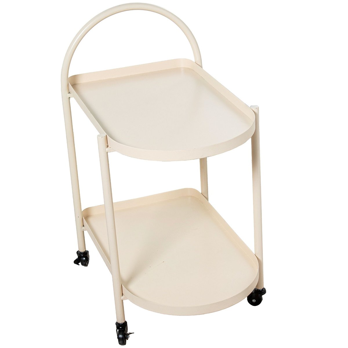 Table roulante desserte cuisine en métal blanc 60x40x74cm blanc, VERSA
