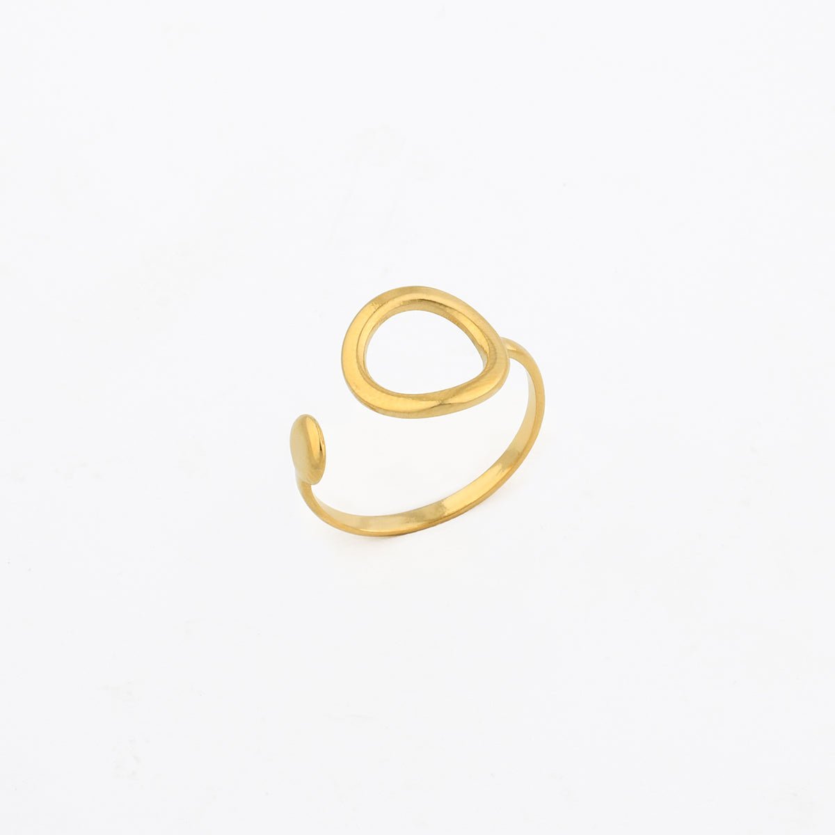 Bague ouverte en acier inoxydable doré, BALABOOSTE