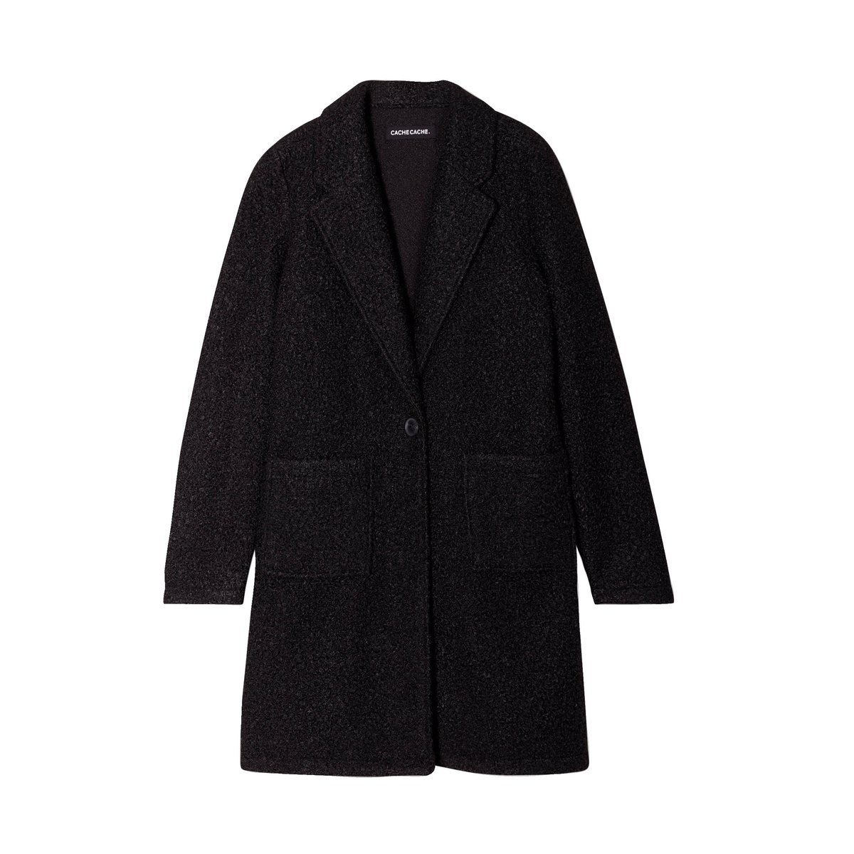 Manteau ample bouclette noir, CACHE CACHE