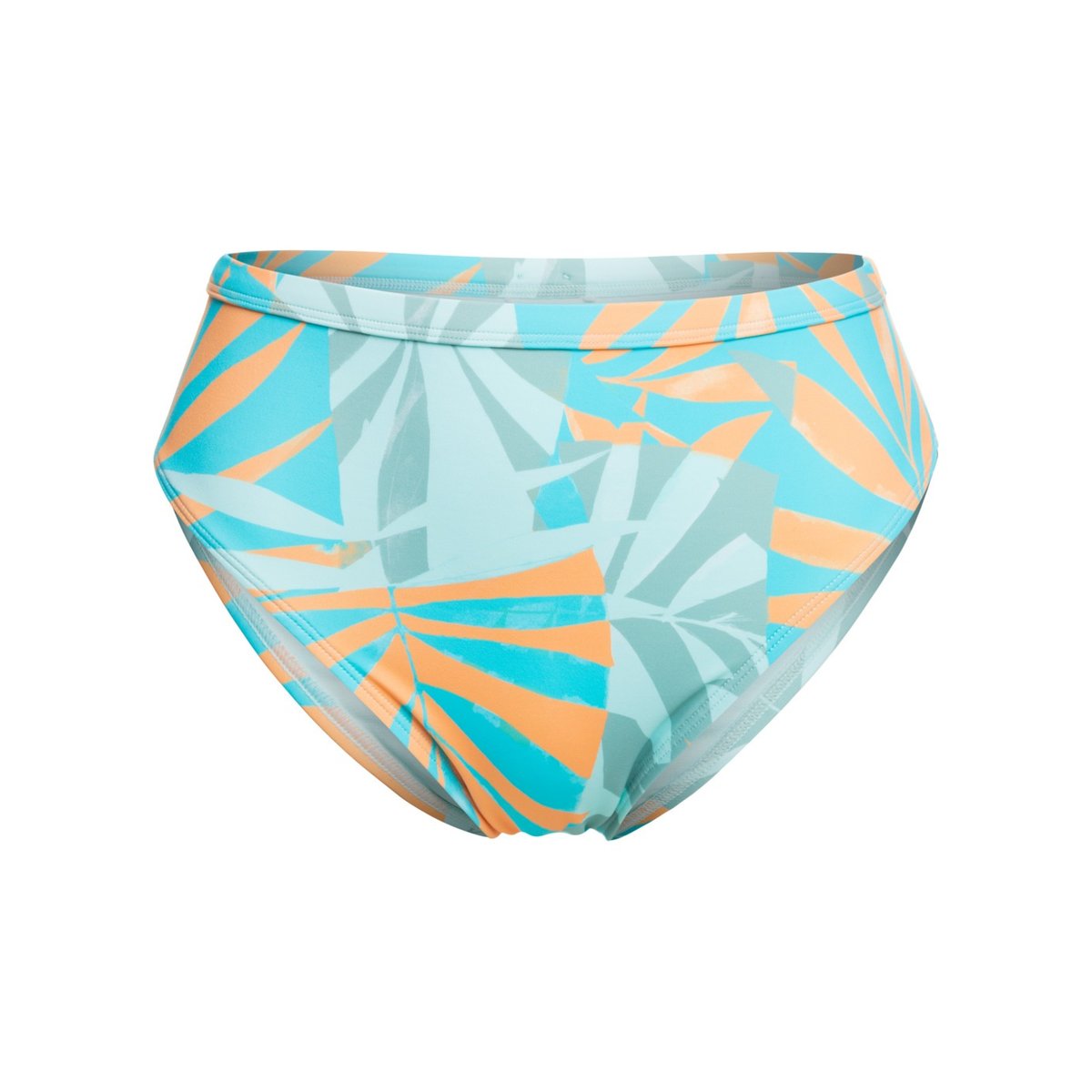 Bas de maillot de bain culotte bikini couvrance légère. bleu blue surf all palmed out, ROXY