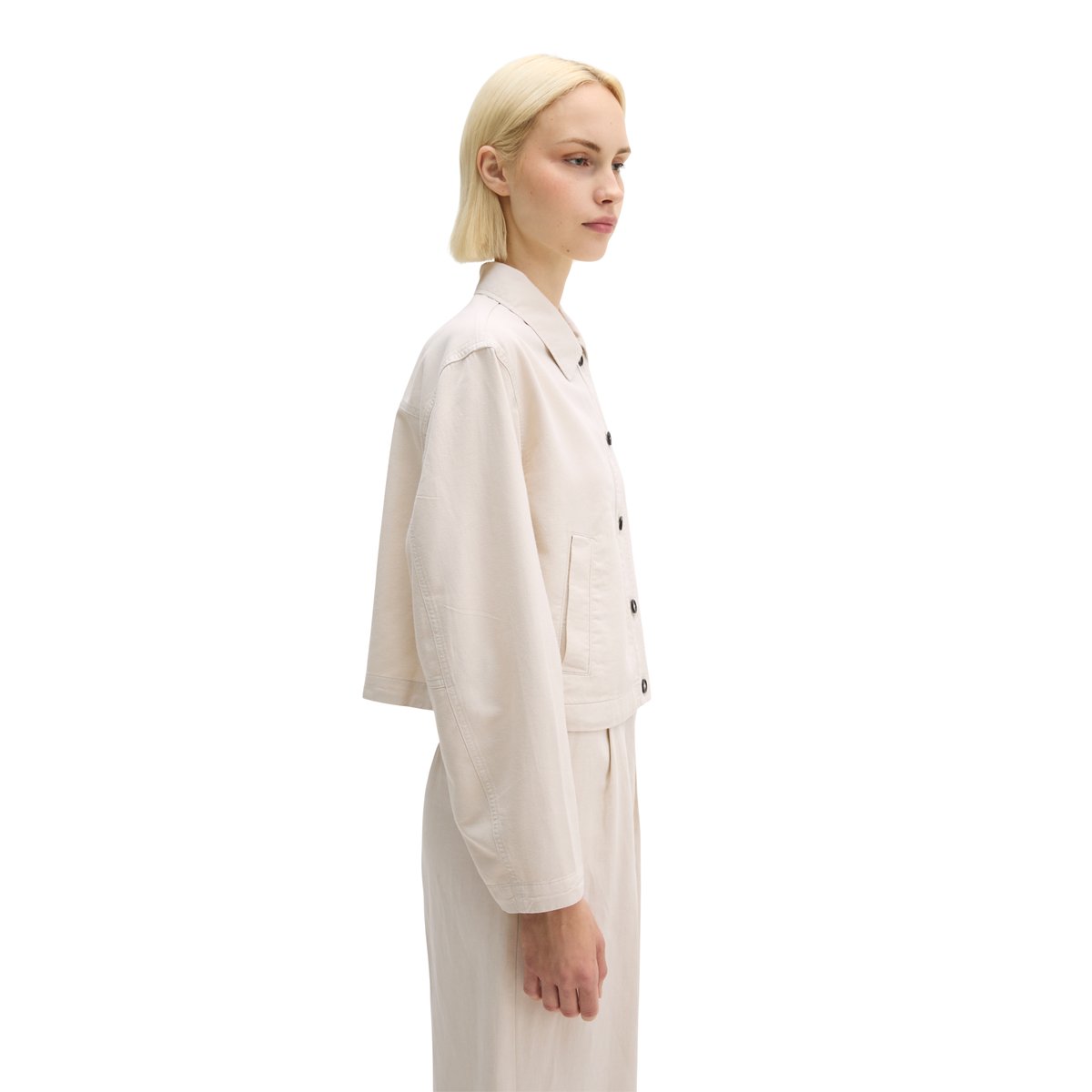 Veste d'intérieur A-Shape en mélange de coton organique, de lyocell et de lin gris clair, MARC O'POLO