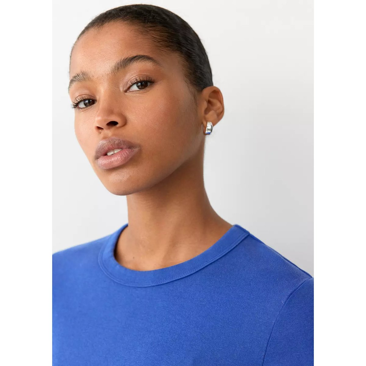 T-shirt coton manches longues bleu électrique, MANGO TEEN