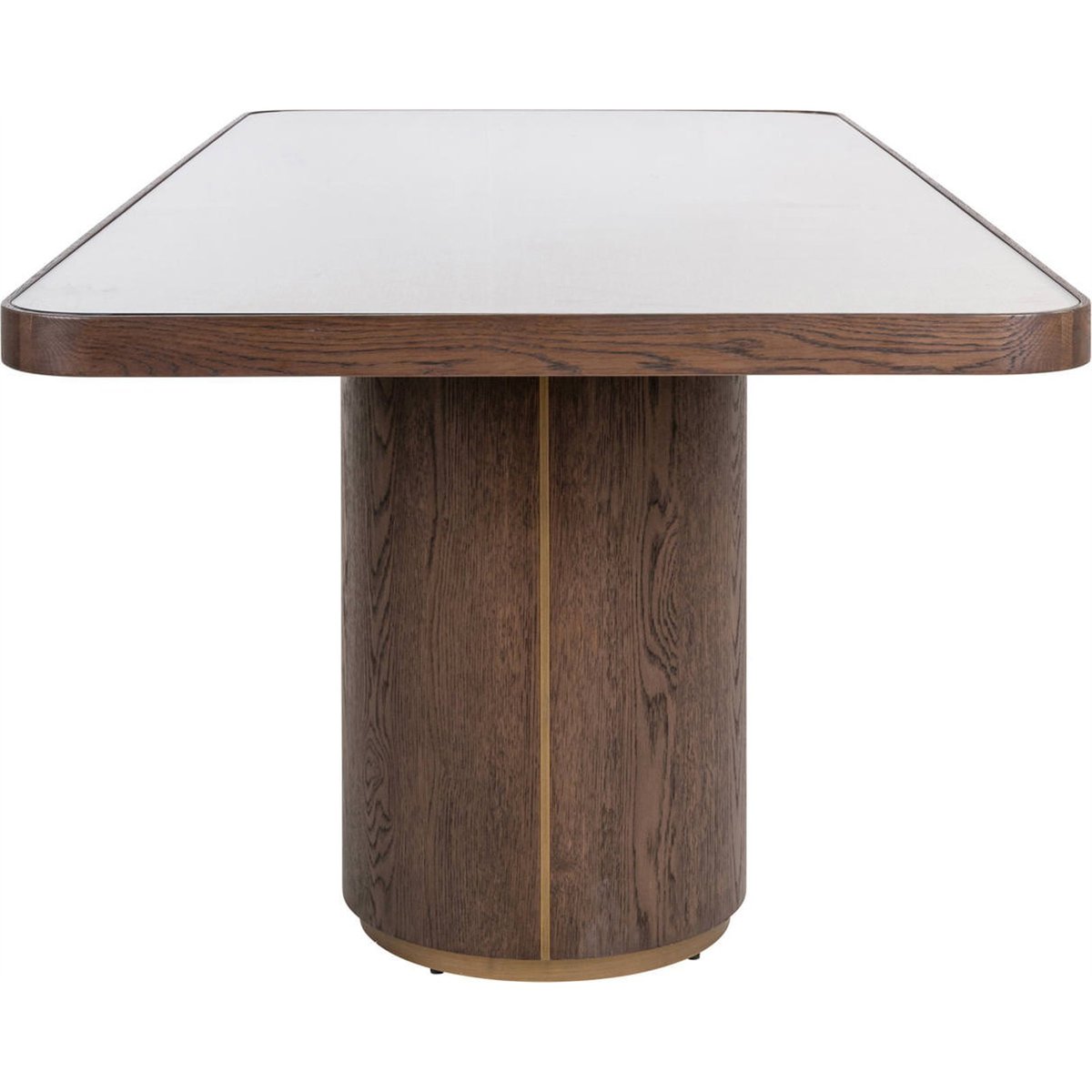 Table à manger chêne et verre, WILLOX beige et marron bois, RECOLLECTION