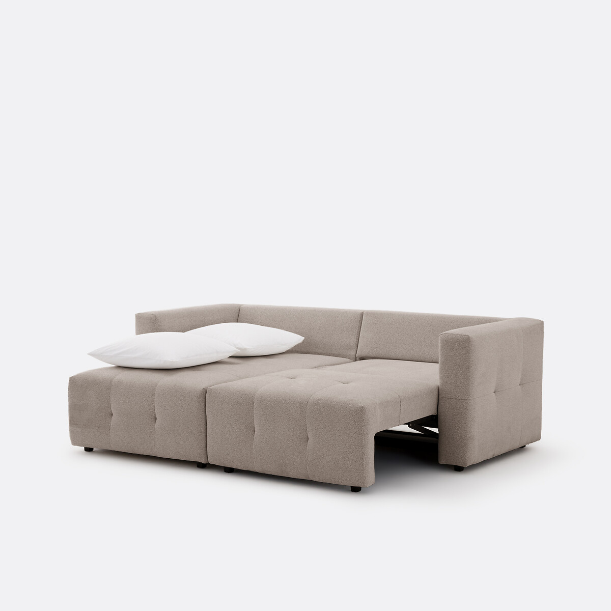 Sofá cama esquinero reversible de 3 plazas, chenilla jaspeada, MASI marrón grisáceo, LA REDOUTE INTERIEURS