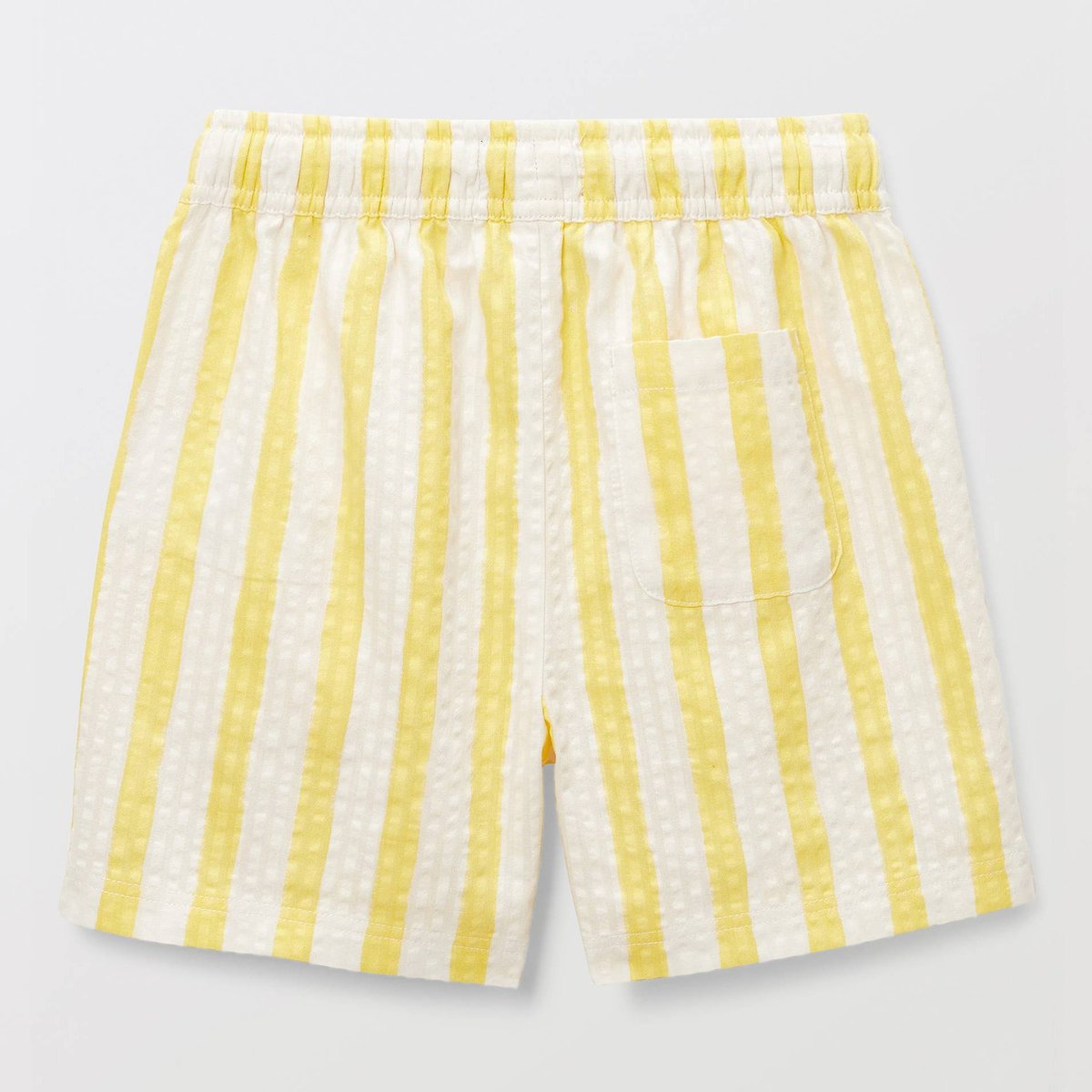 Short élastiqué en seersucker rayé en coton tweety, MONOPRIX