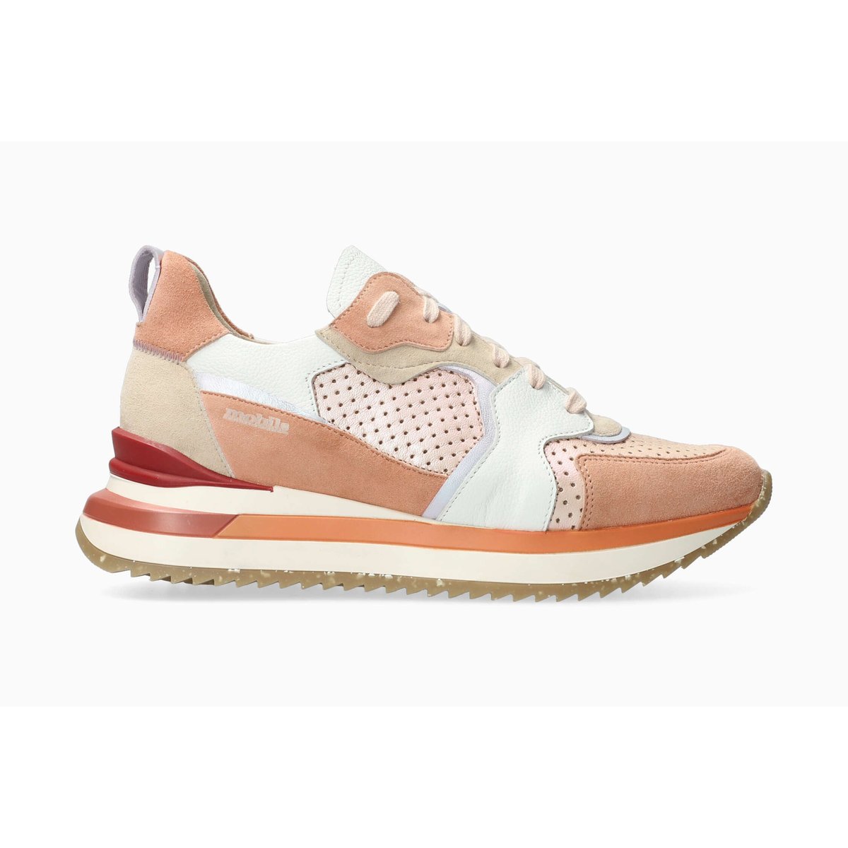 Baskets en cuir JANEL PERF corail peach 5146, MEPHISTO