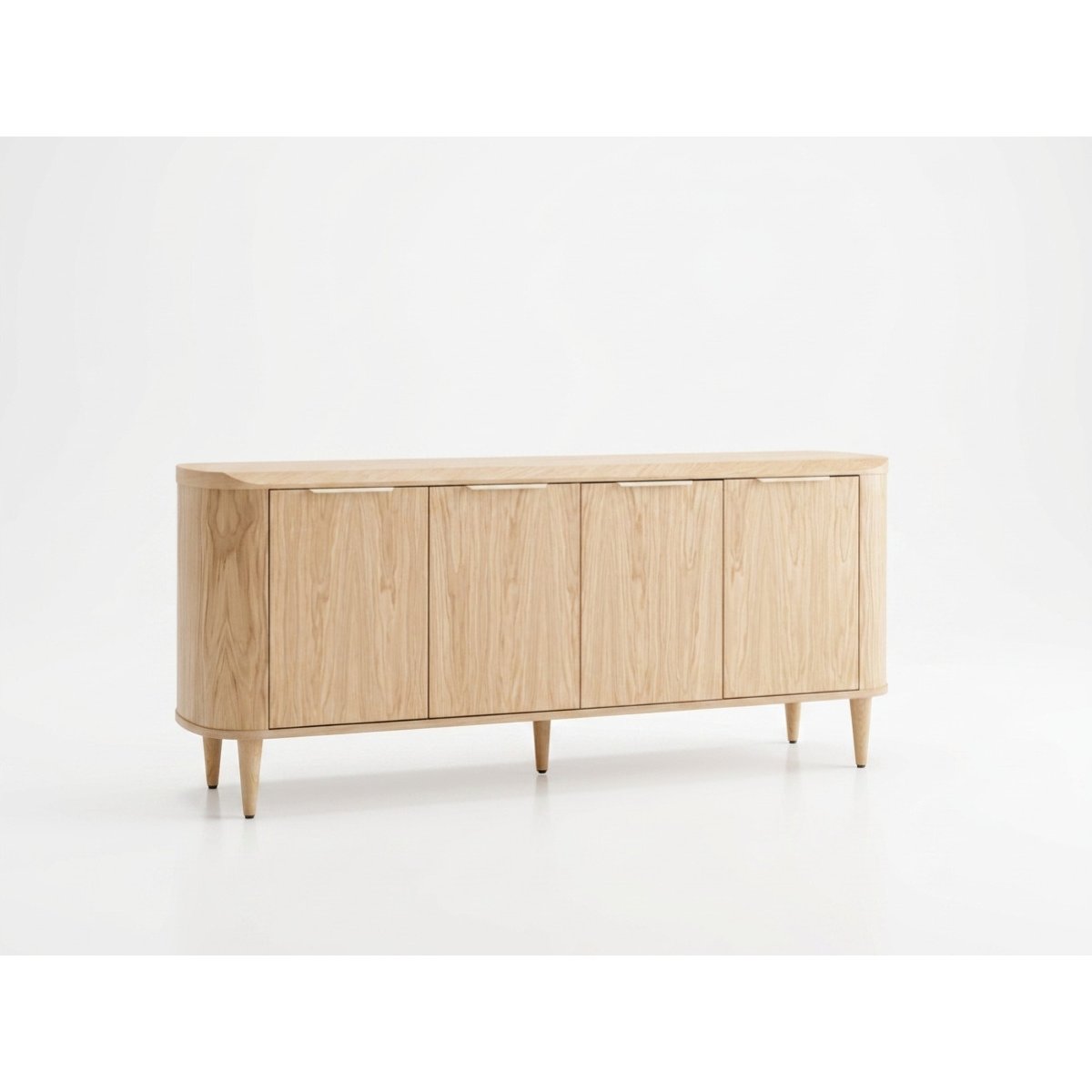 Buffet bas en 4 portes 200 cm, MAZARGUES marron clair, BOBOCHIC