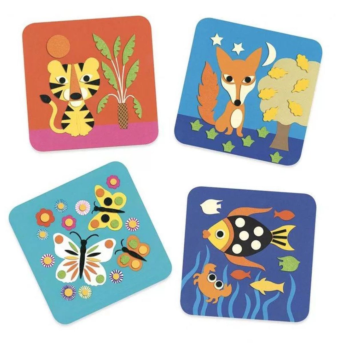 Tableau de feutrine Douces créatures multicolore, DJECO