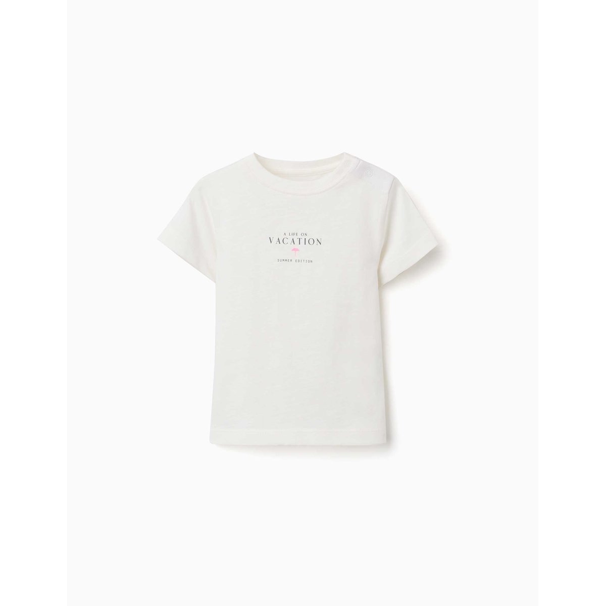 T-shirt en coton avec imprimé Vacation beige clair, ZIPPY