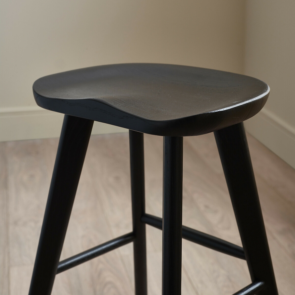Miro Solid Oak Bar Stool black, SO'HOME