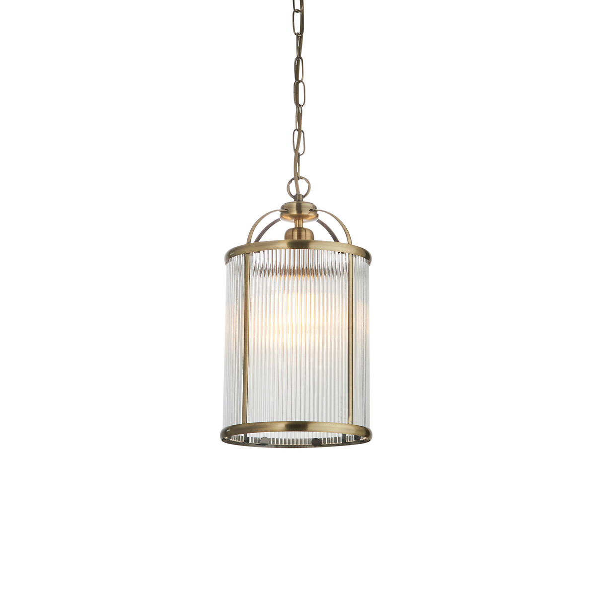 Layton 1-Light Ribbed Glass Pendant Light aged brass, SO'HOME