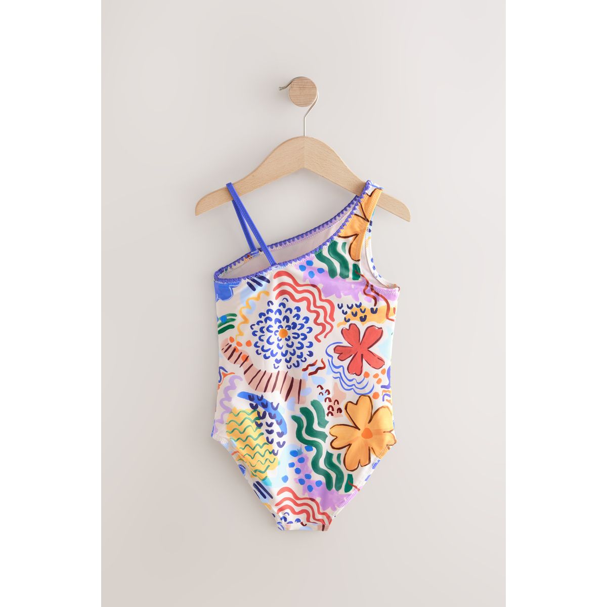 Maillot de bain une épaule multi tropical print, NEXT
