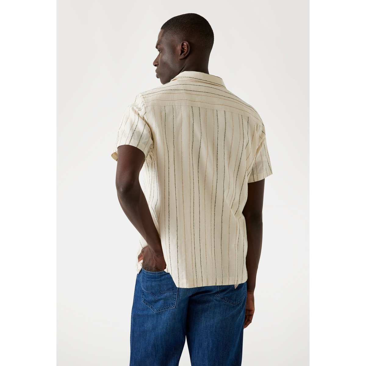 Chemise À Rayures beige multi, GUESS
