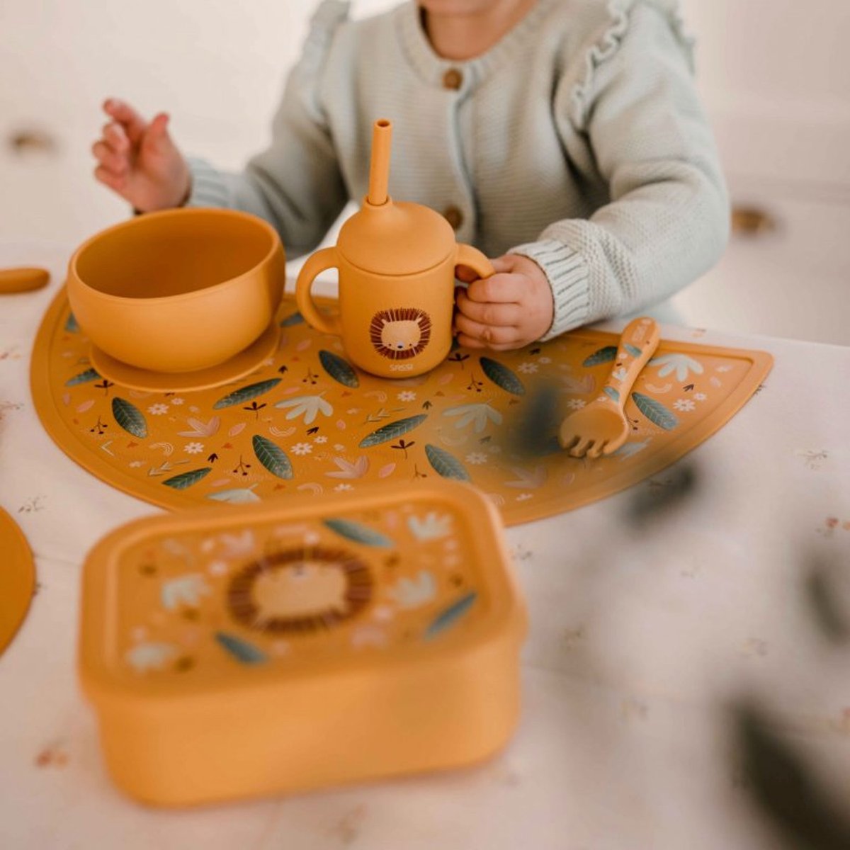 Set de table en silicone ANIMAUX orange, SASSI