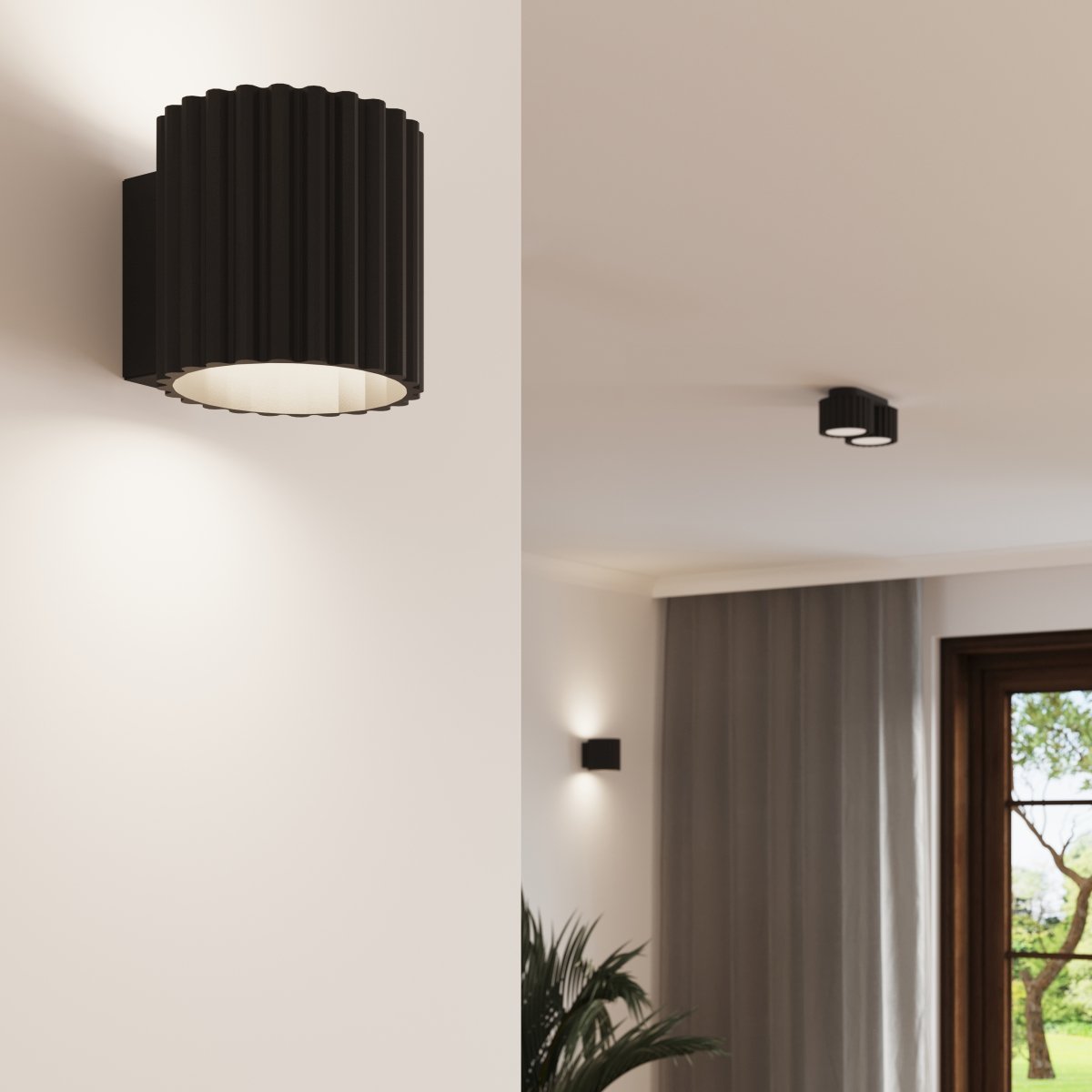 Plafonnier Aluminium Noir Gx53 1 Aura noir, EDEN