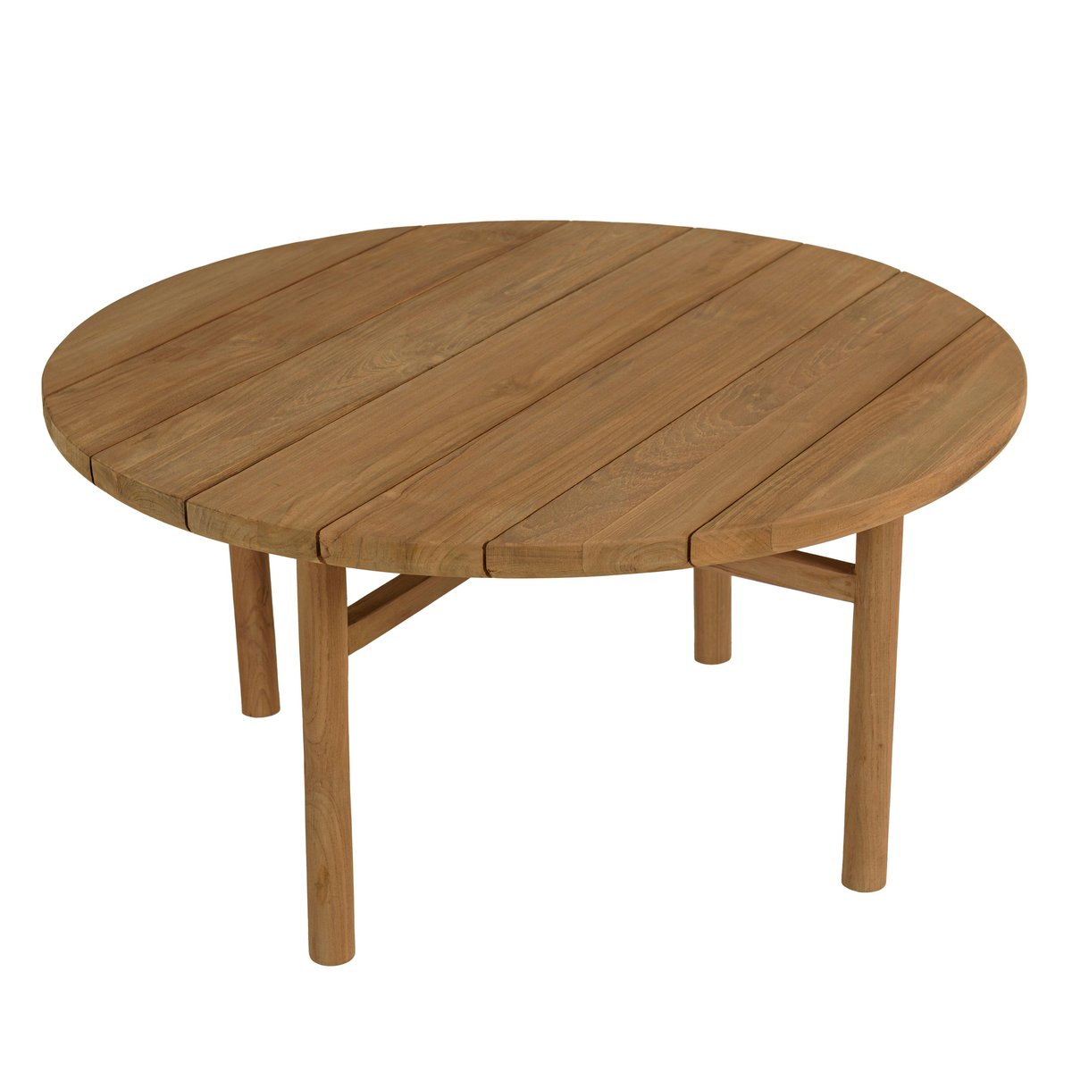 Table basse de jardin ronde en bois de teck recyclé naturel D80 cm SANTO bois naturel, PIER IMPORT