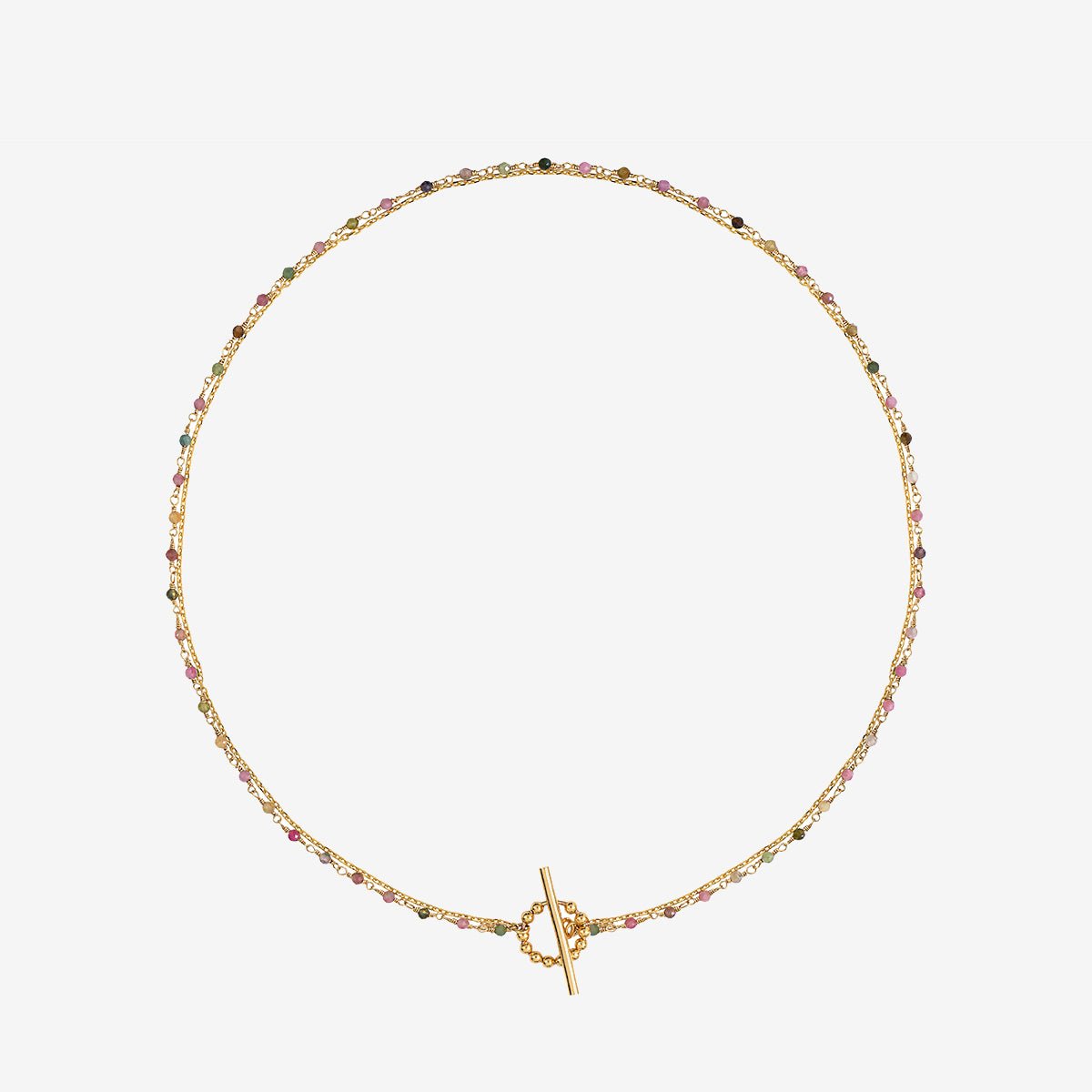 Collier doré tourmaline - roxane multicouleur, CAROLINE NAJMAN