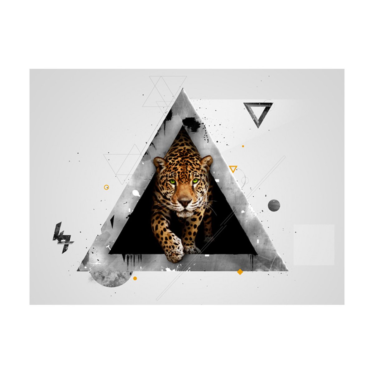 Papier peint intissé panoramique Animaux Abstraction sauvage gris / argent, EDEN