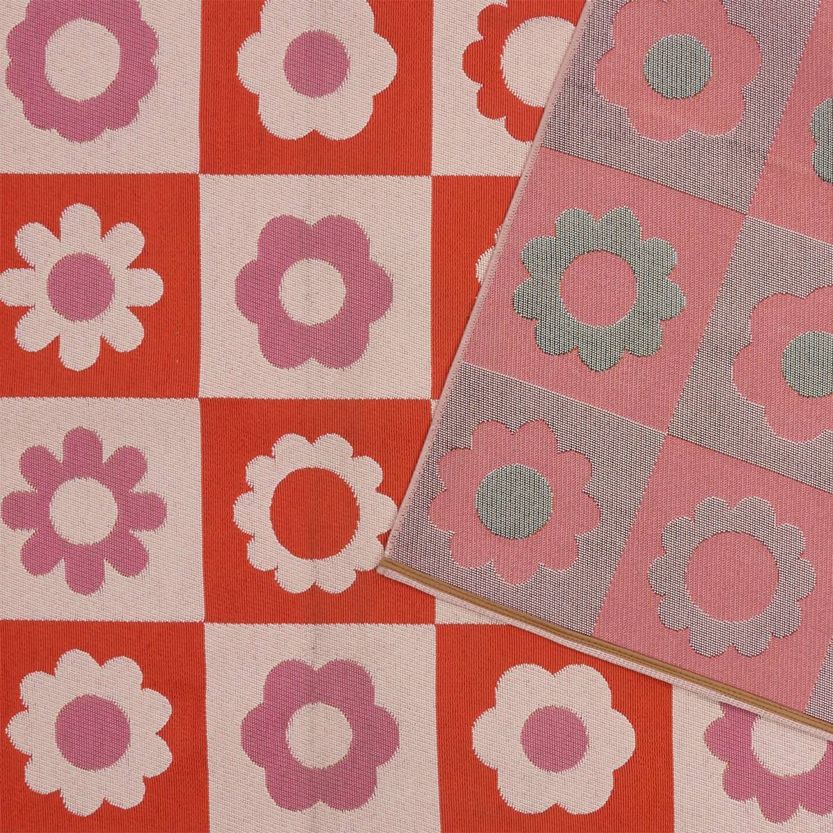 Tapis d'extérieur motif fleurs 160x230cm CHA CHA POP rose, ATMOSPHERA