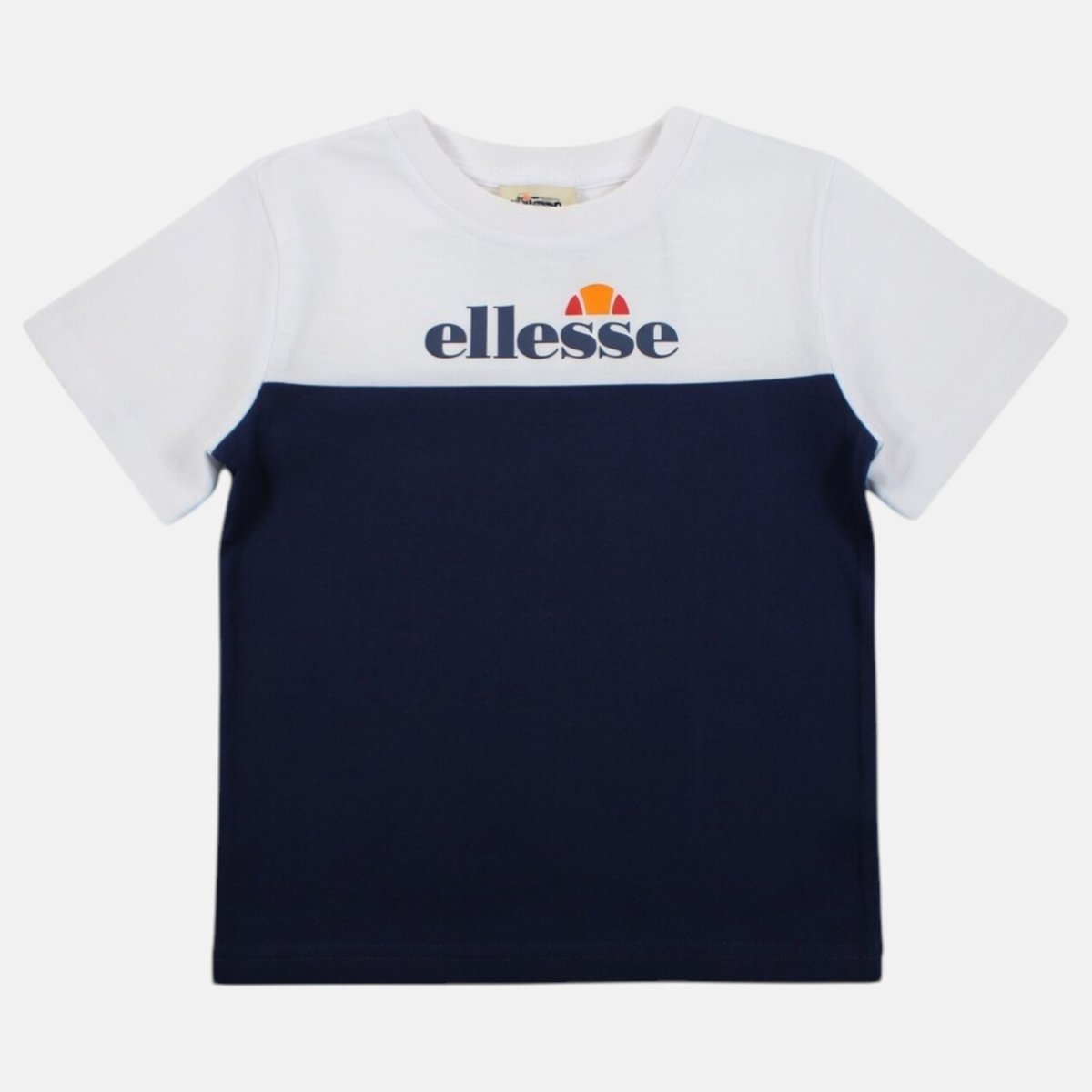 T-shirt manches courtes imprimé, col rond BLOCK PARTY bleu marine, ELLESSE