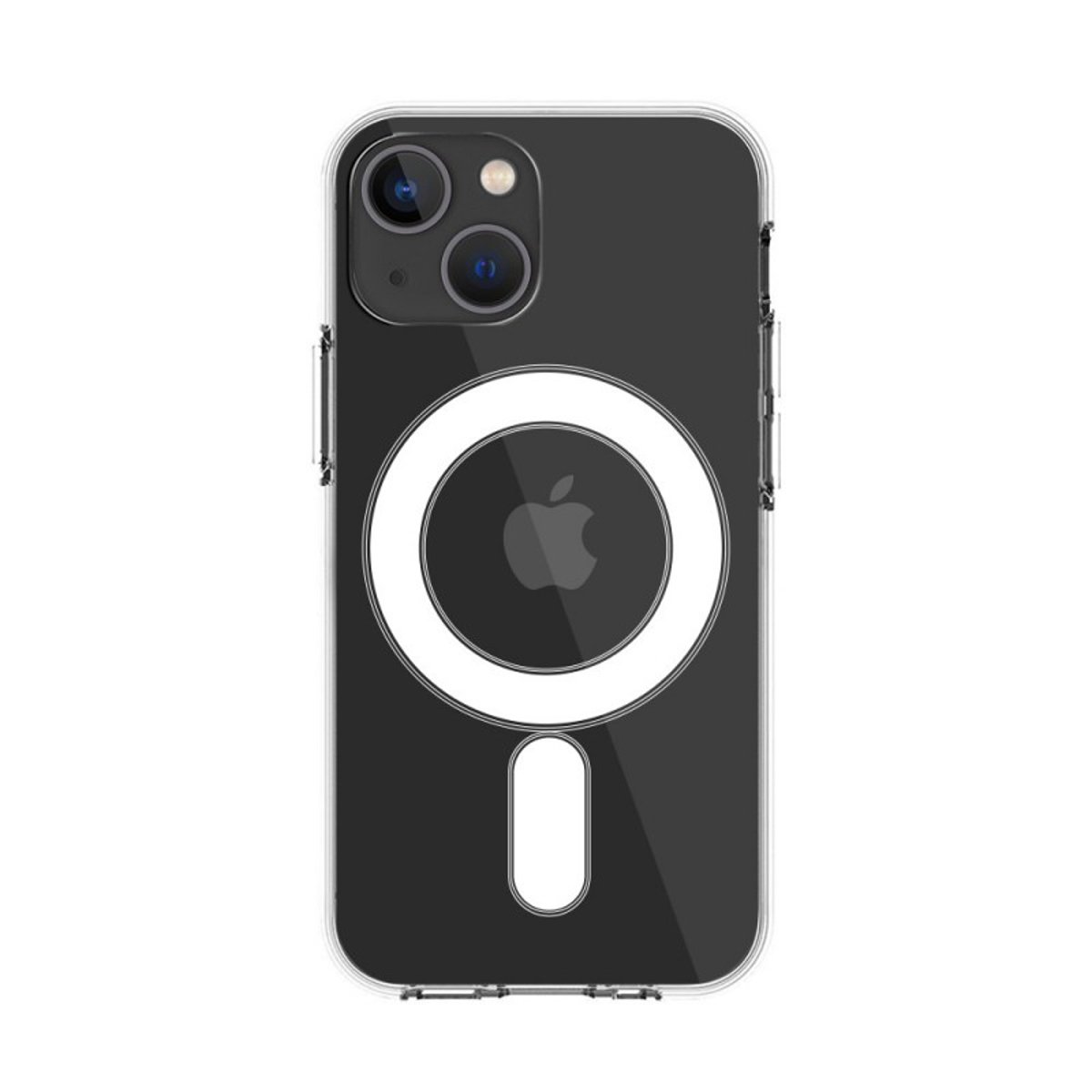 Coque Anti-choc compatible Magsafe pour iPhone 13 Mini Transparente + 2 vitres transparent, EVETANE