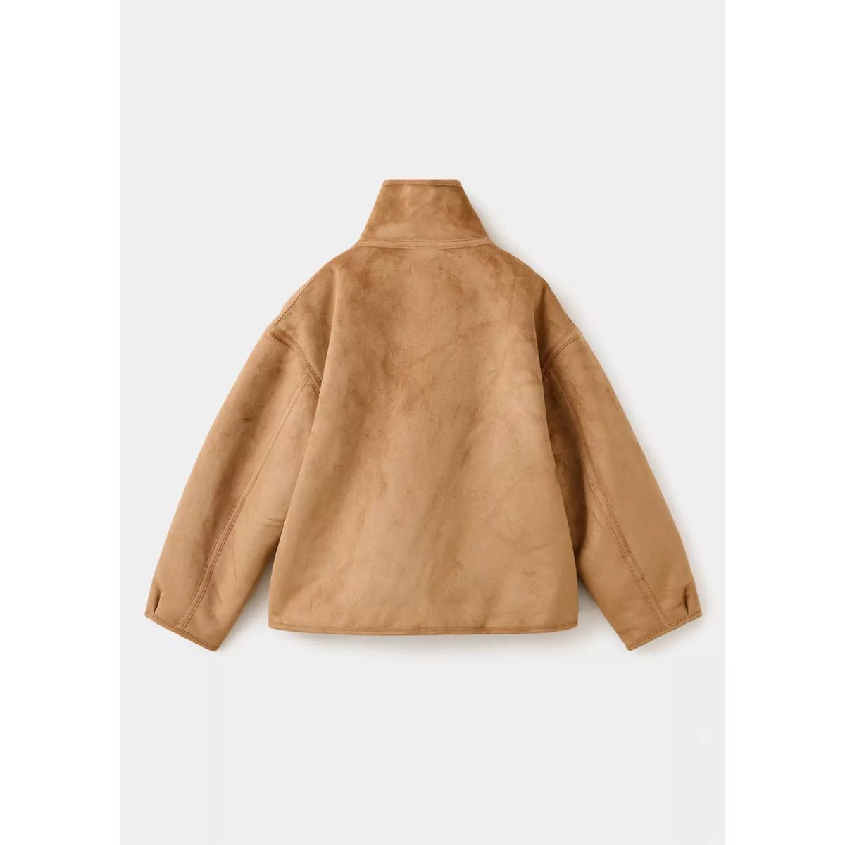 Manteau effet daim imitation mouton retourné marron, MANGO KIDS
