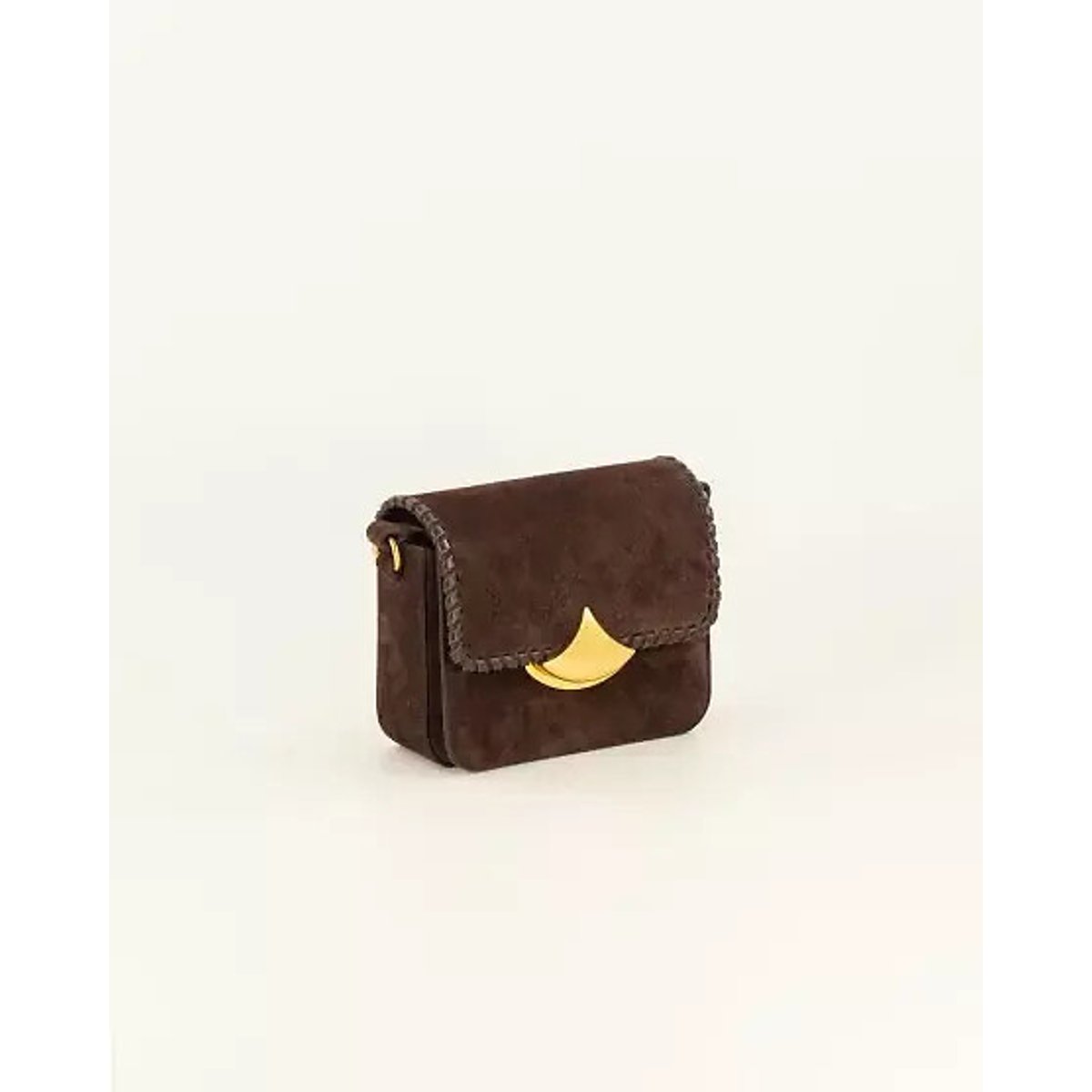 Borsa a tracolla in pelle scamosciata con bordi intrecciati, DIVILUZ MIMO B marrone, SESSUN