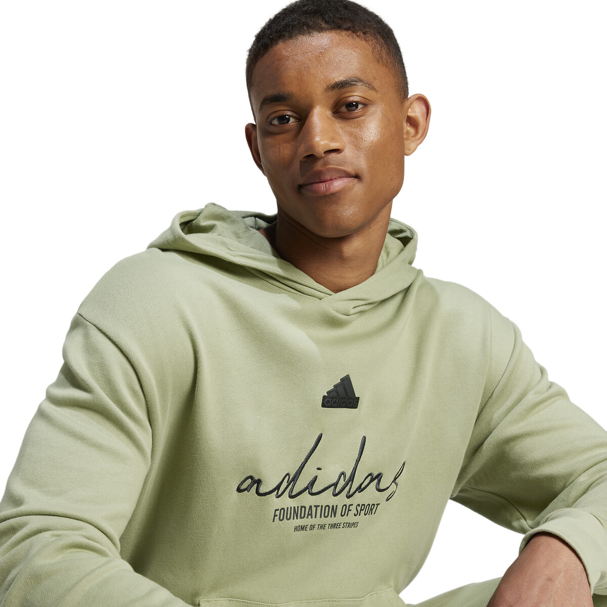 Sweat à capuche avec double logo vert kaki, ADIDAS SPORTSWEAR