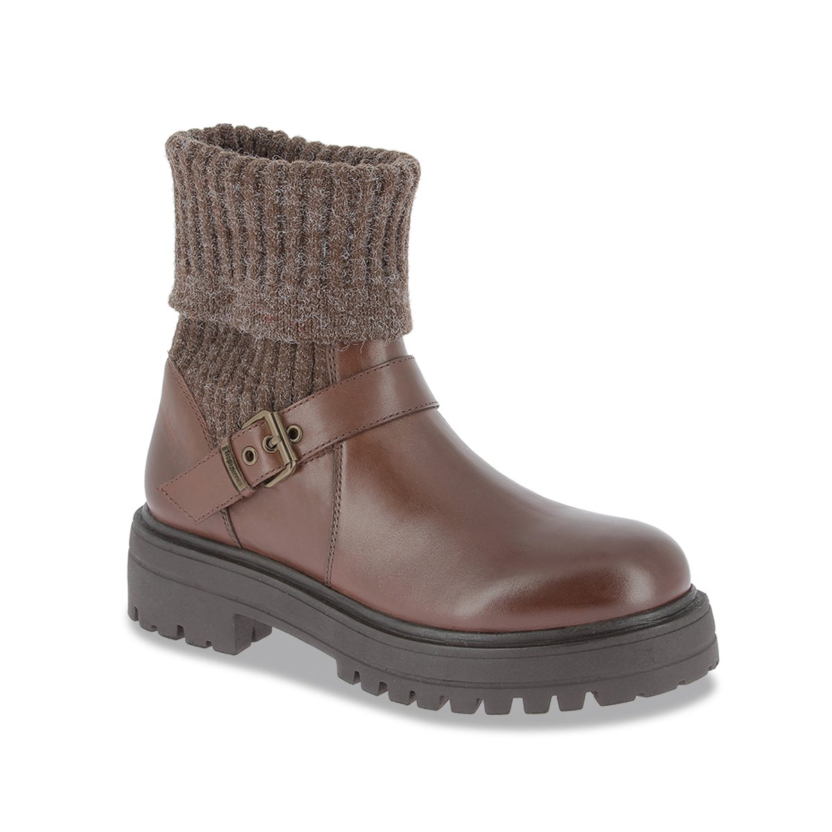 Bottines en cuir à tige chaussette ZADO chocolat, LES TROPEZIENNES PAR M.BELARBI