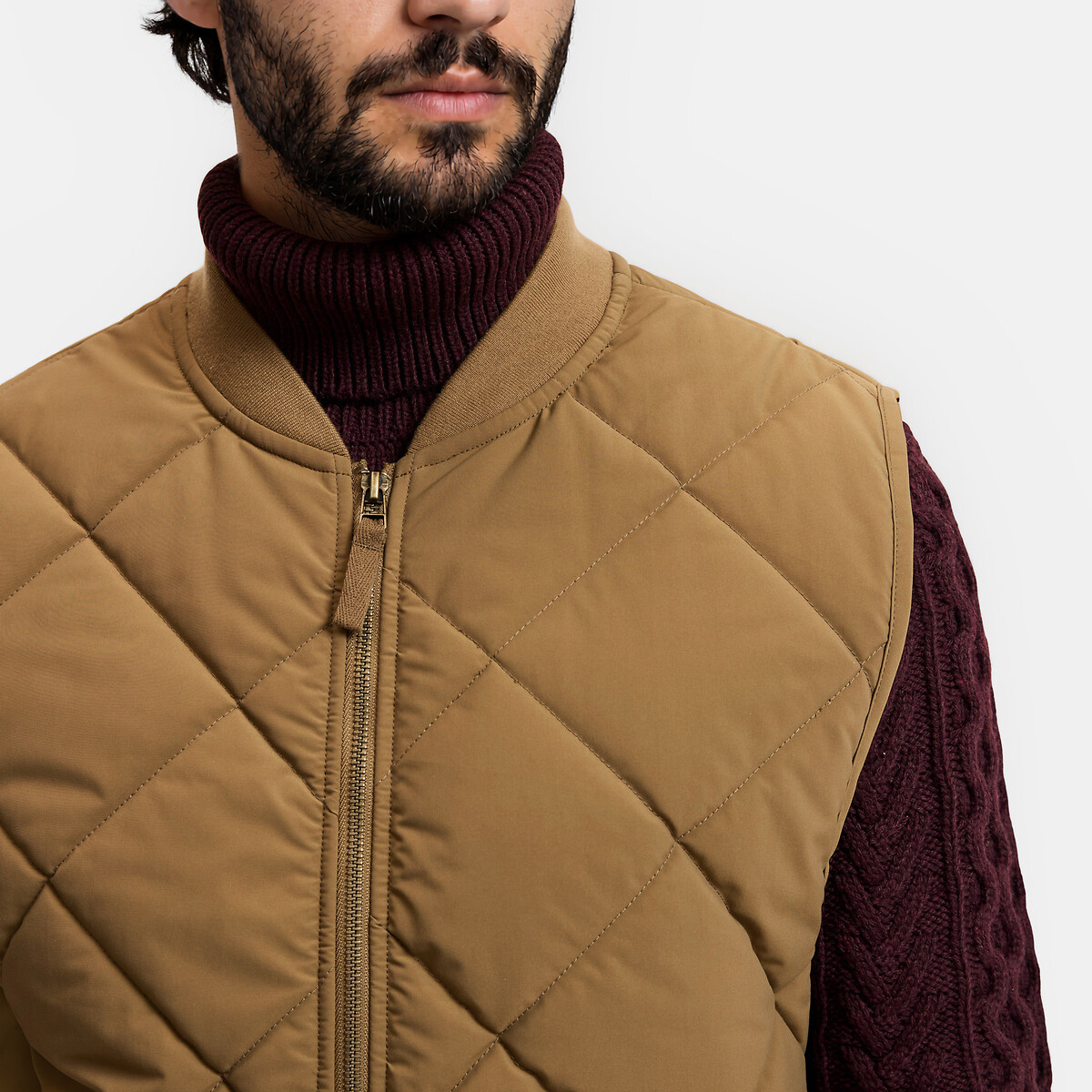 Doudoune courte matelassée, sans manches, mi-saison bronze, LA REDOUTE COLLECTIONS