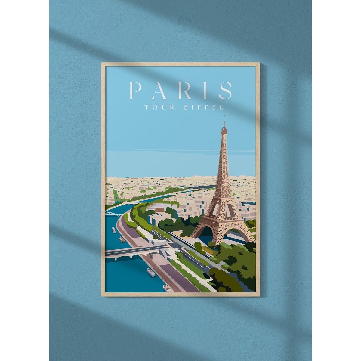 Affiche ville Paris - Tour Eiffel blanc, L'AFFICHERIE