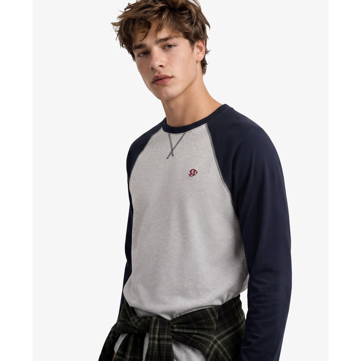 Haut de Baseball Vintage Athletic gris chiné brooklyn/marine, SUPERDRY