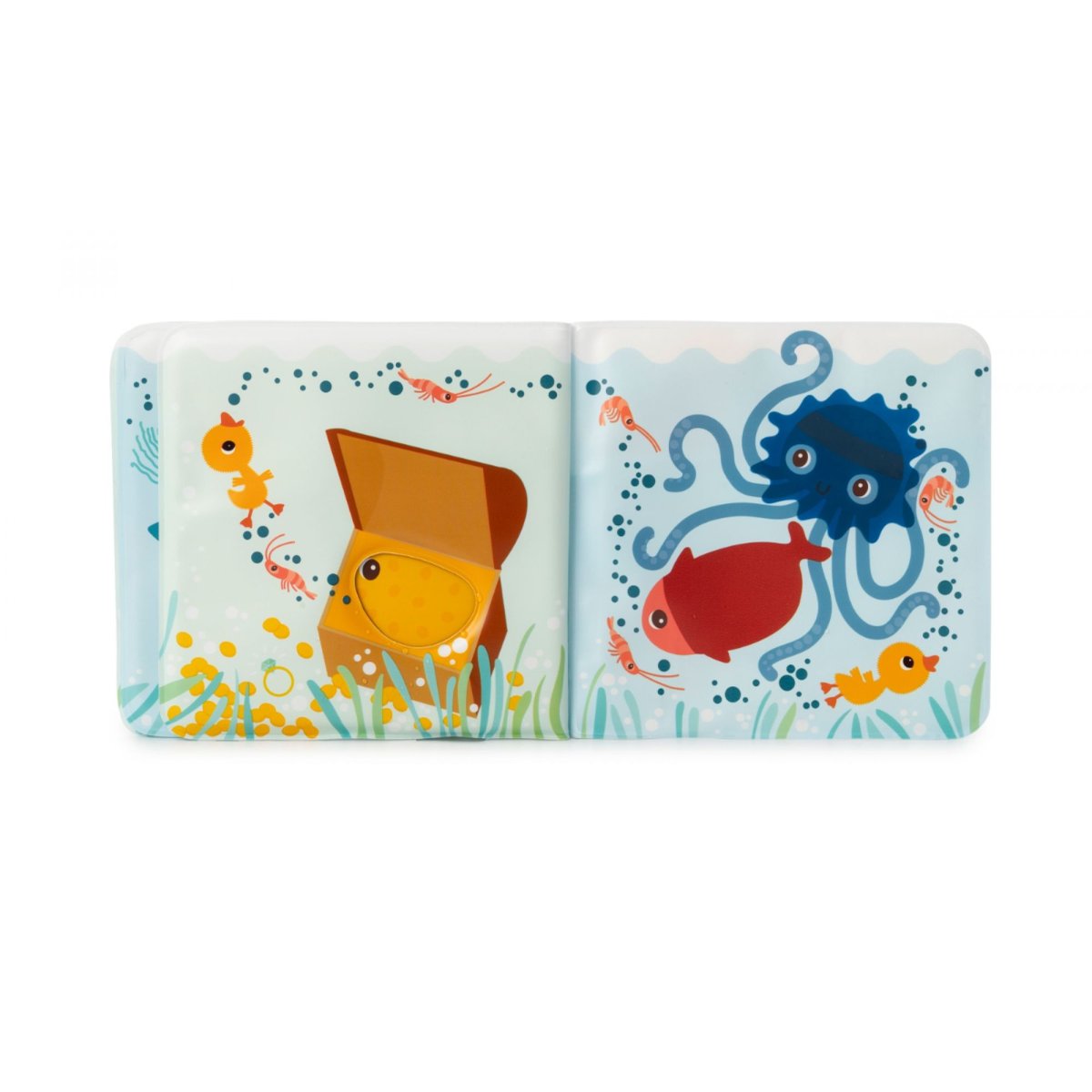 Livre de bain magique Gaspard Splonge rouge, orange, blanc, LILLIPUTIENS
