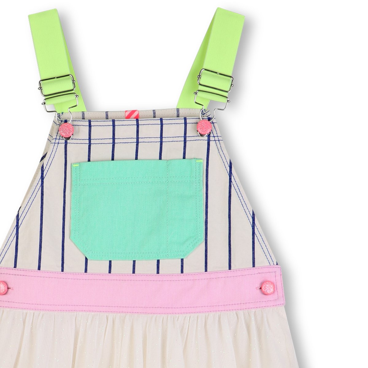 Robe salopette blanc bleu, BILLIEBLUSH