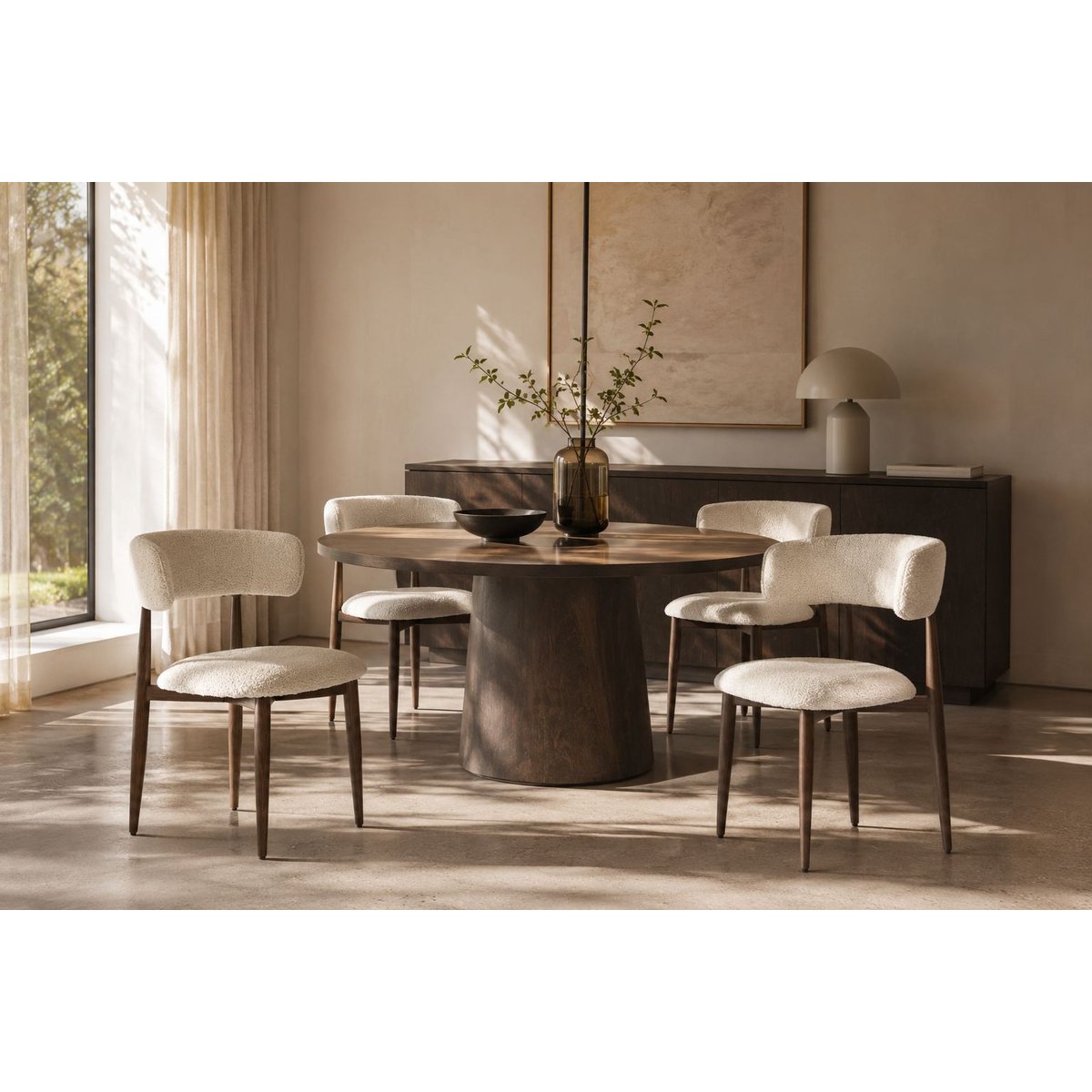 Chaise design empilable en tissu (lot de 2), STANLEY beige, BOITE A DESIGN