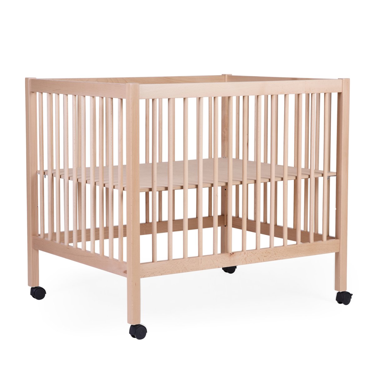 Parc pour bébé en bois + roues 95x75 cm PARC 98 naturel, CHILDHOME