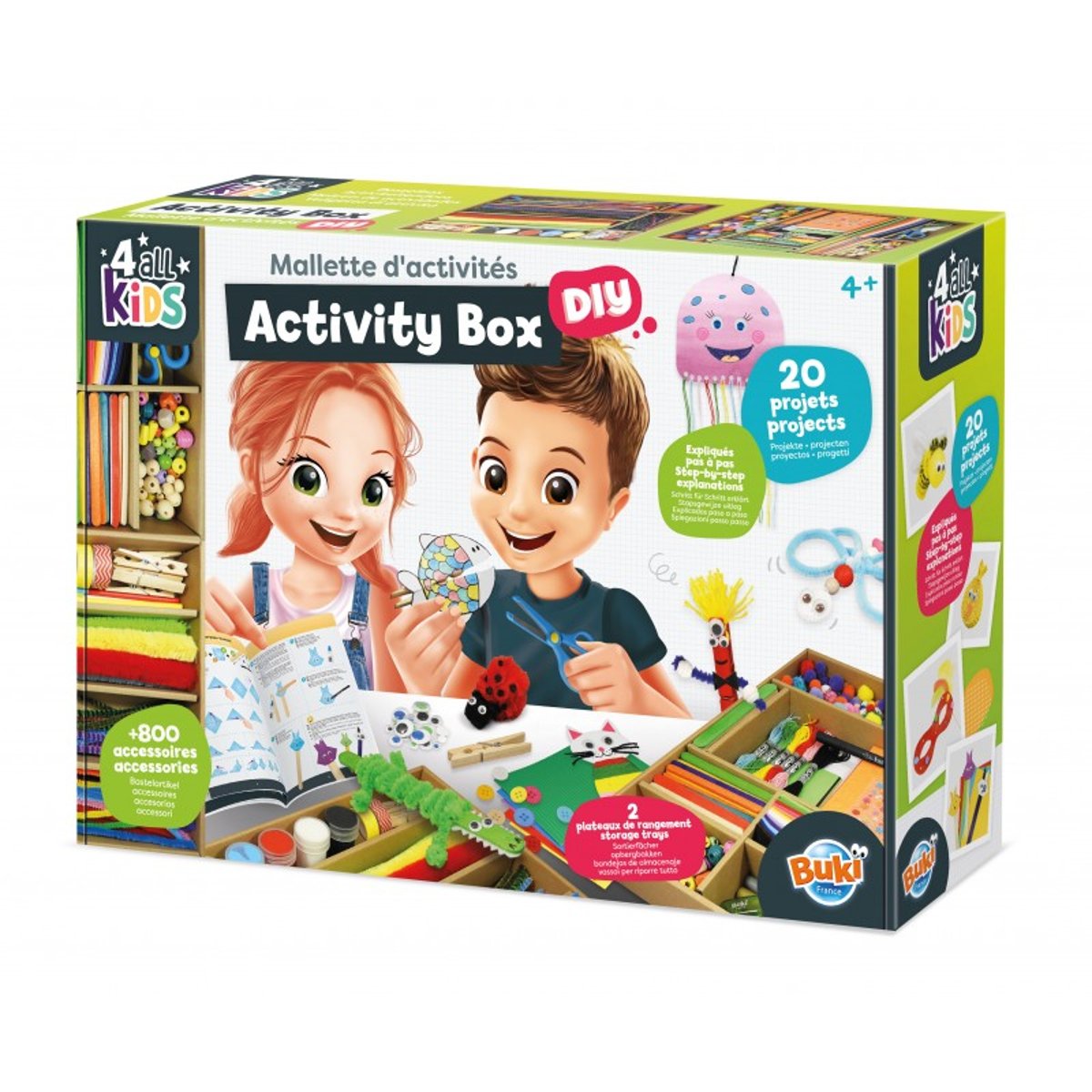Mallette d'activités créatives blanc, BUKI FRANCE