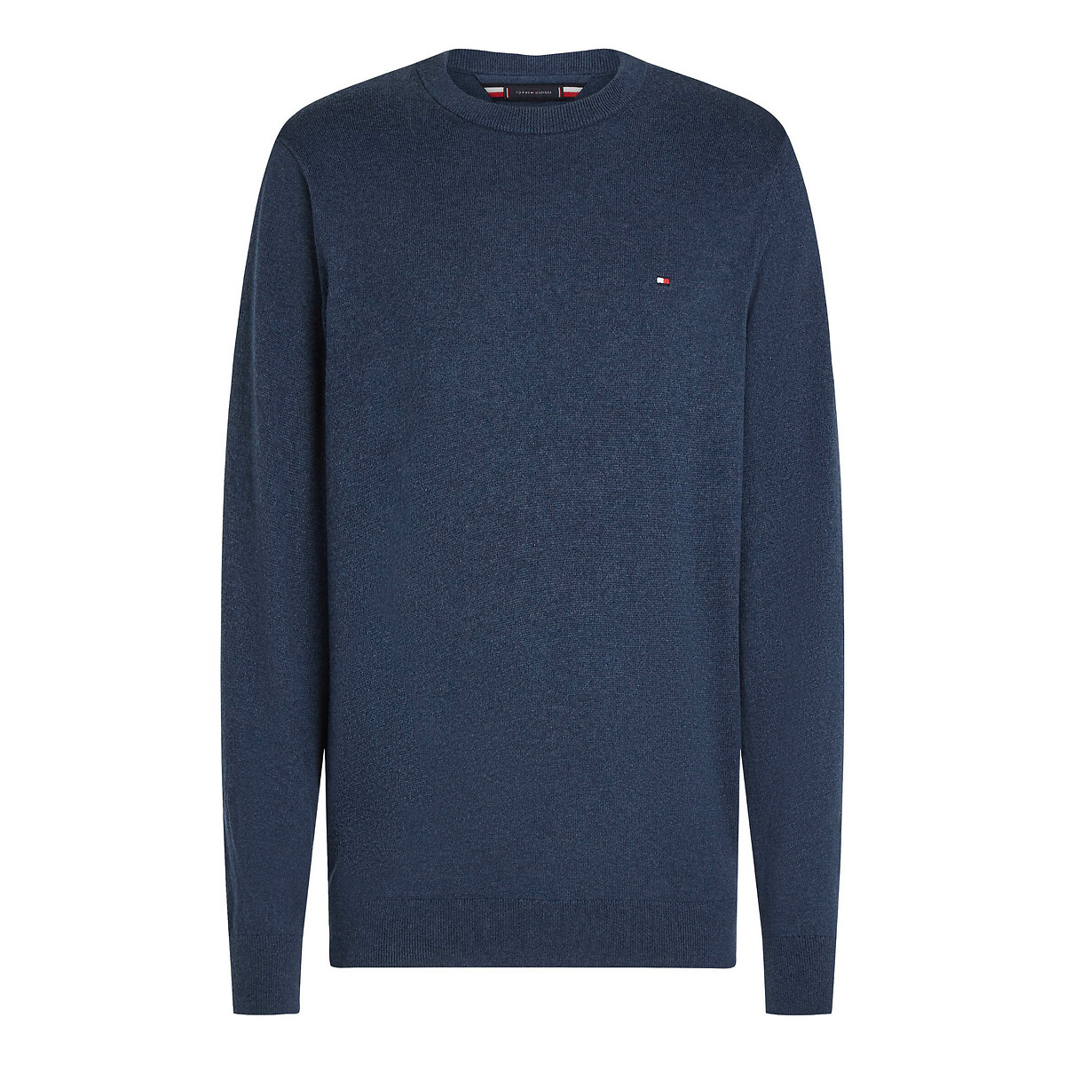 Wool crew neck jumper sweater navy blue Tommy Hilfiger La Redoute
