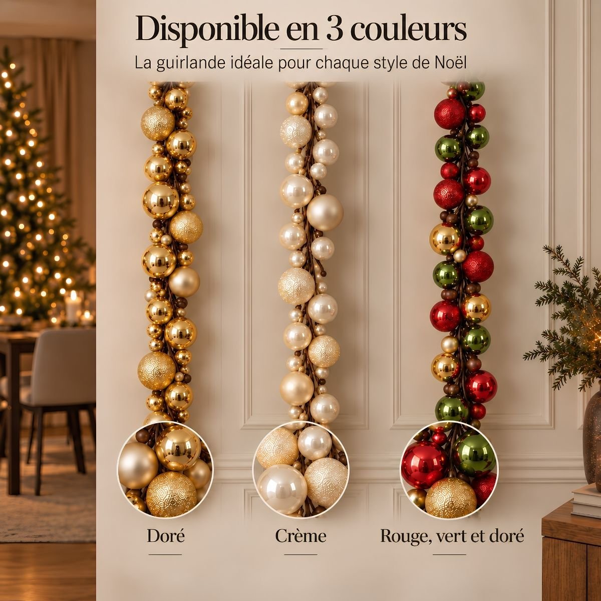 Guirlande de Noël or, MICA DECORATIONS
