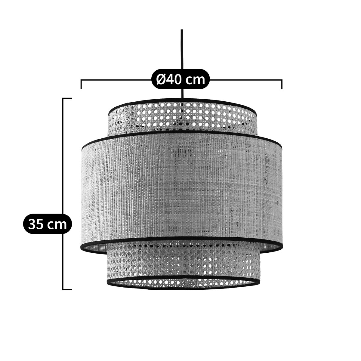 Suspension / Abat-jour double Ø40 cm, Dolkie naturel, LA REDOUTE INTERIEURS