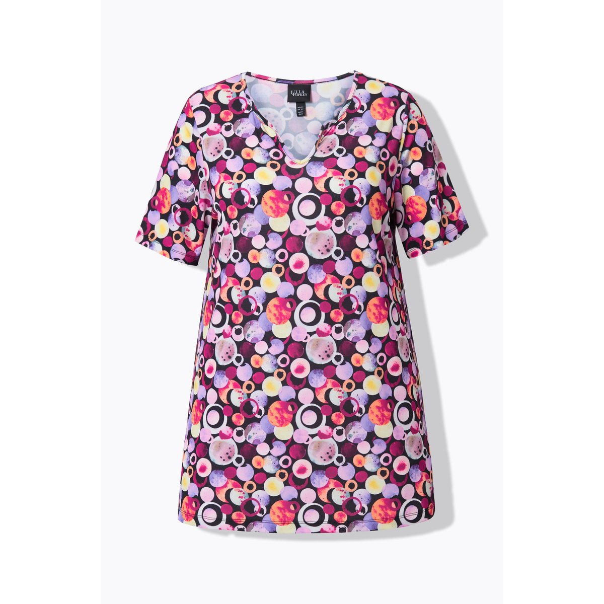 T-shirt long coupe évasée noir, ULLA POPKEN