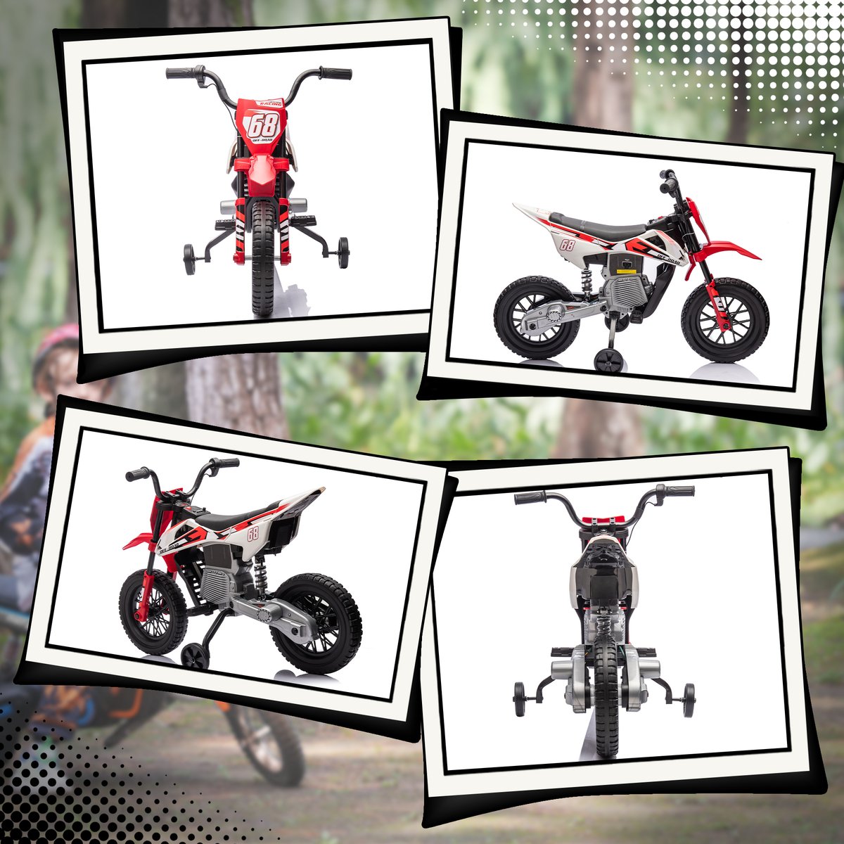 Moto électrique à conducteur assis PP Rouge rouge, AIYAPLAY