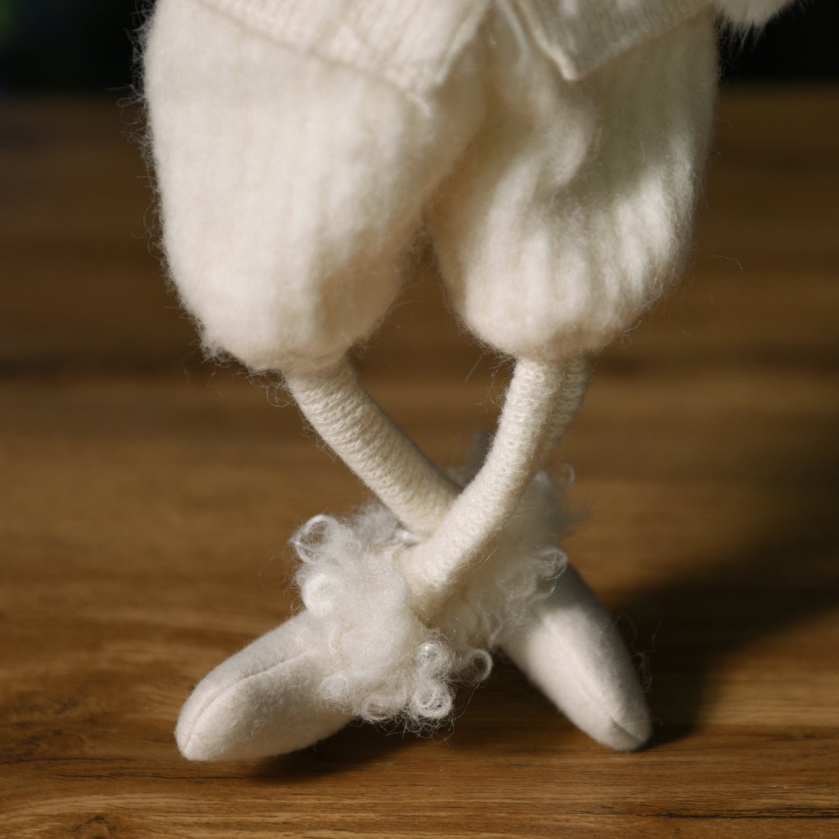 Suspension figurine père noël décorative artificielle H49 VELVET crème, SIA DECO